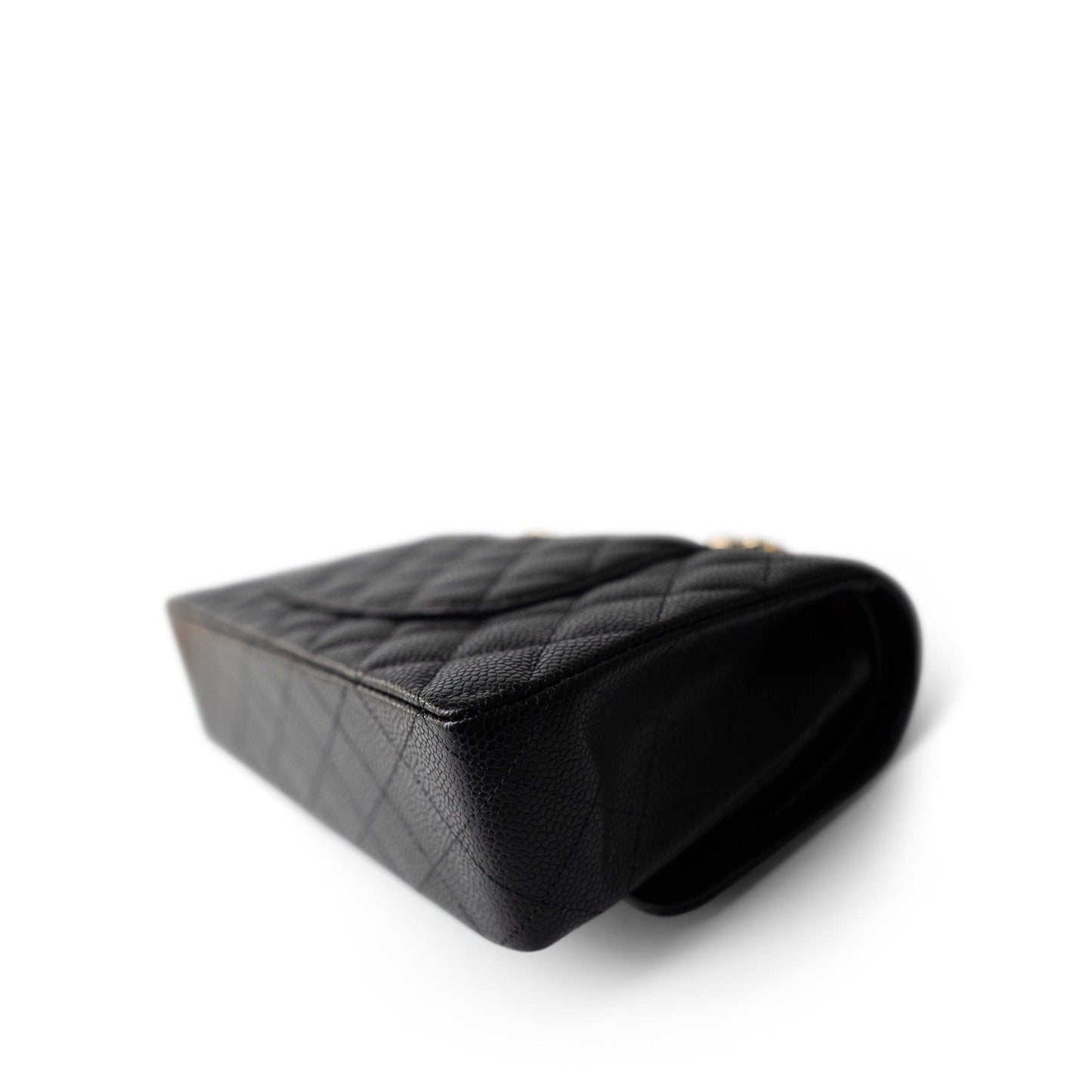 Medium Black Caviar Quilted Classic Flap Gold Hardware