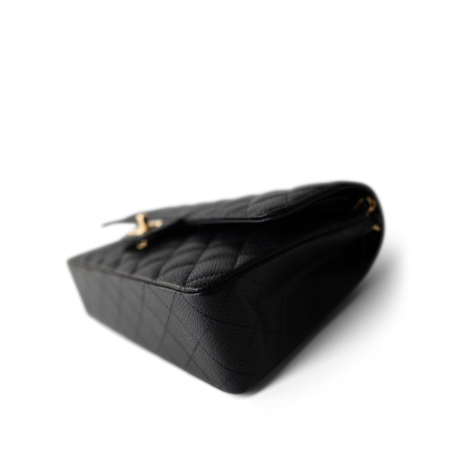 Medium Black Caviar Quilted Classic Flap Gold Hardware