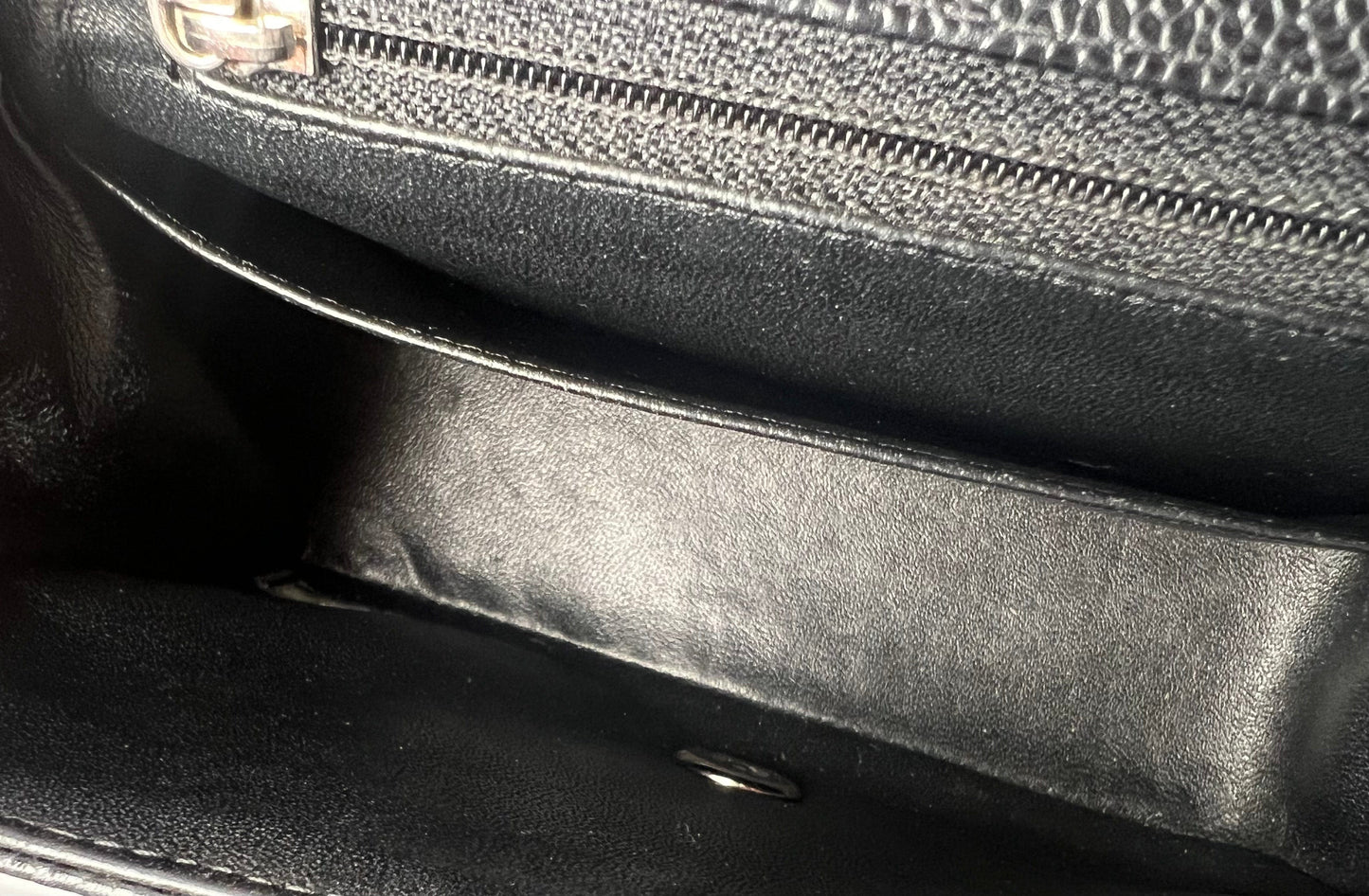 Black Mini Square Caviar Quilted Single Flap SHW