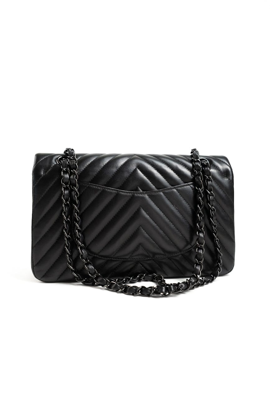 So Black Lambskin Chevron Medium Classic Flap