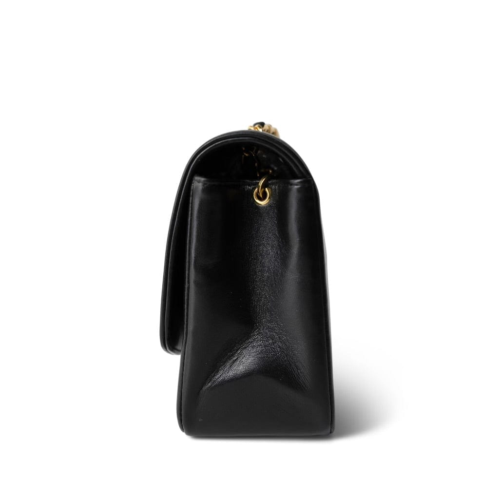 Vintage Black Lambskin Quilted Diana Small Gold Hardware