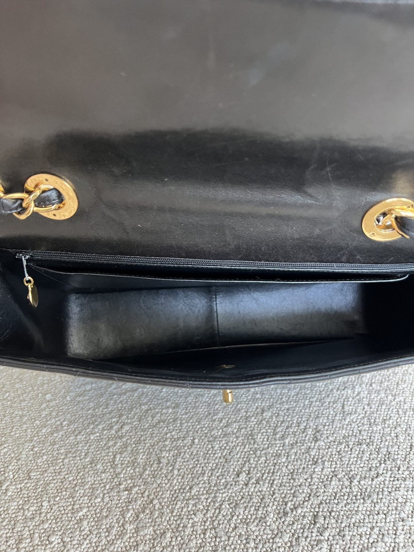 Vintage Black Lambskin Quilted Jumbo GHW