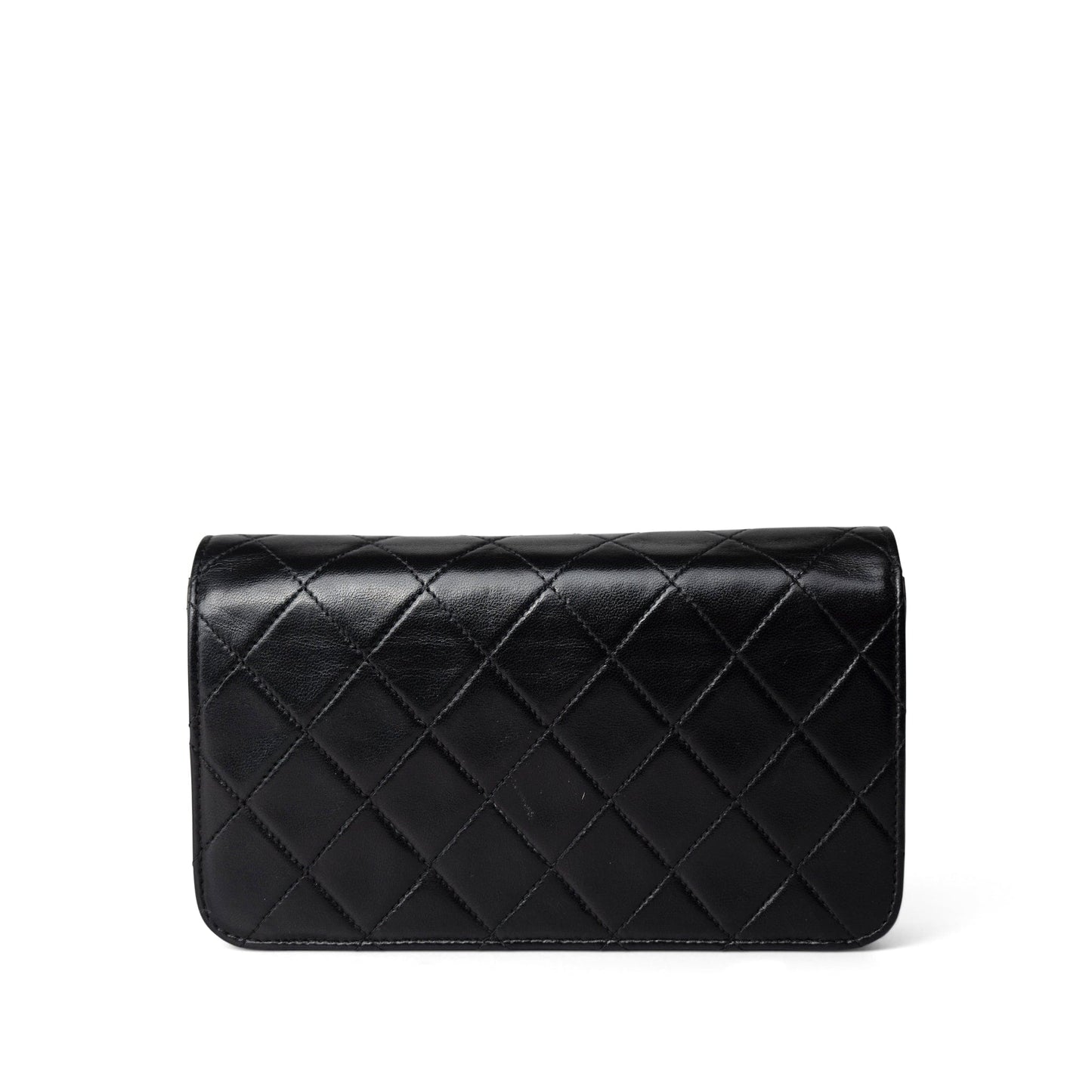 Vintage Black Lambskin Quilted Mini Full Flap Gold Hardware