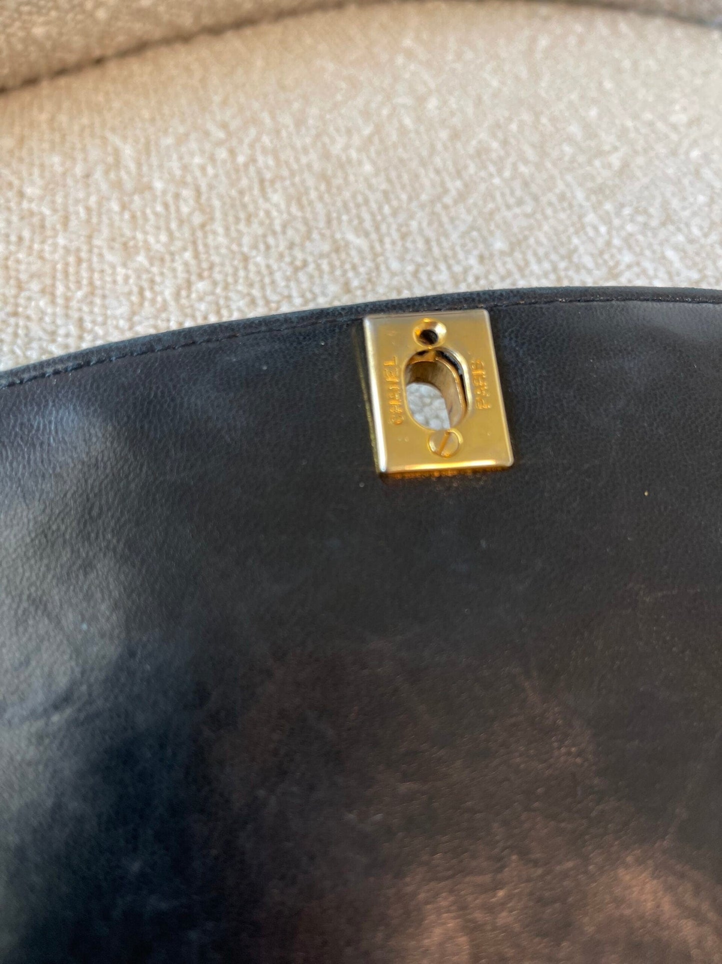 Vintage Black Patent Quilted Diana Flap Medium GHW