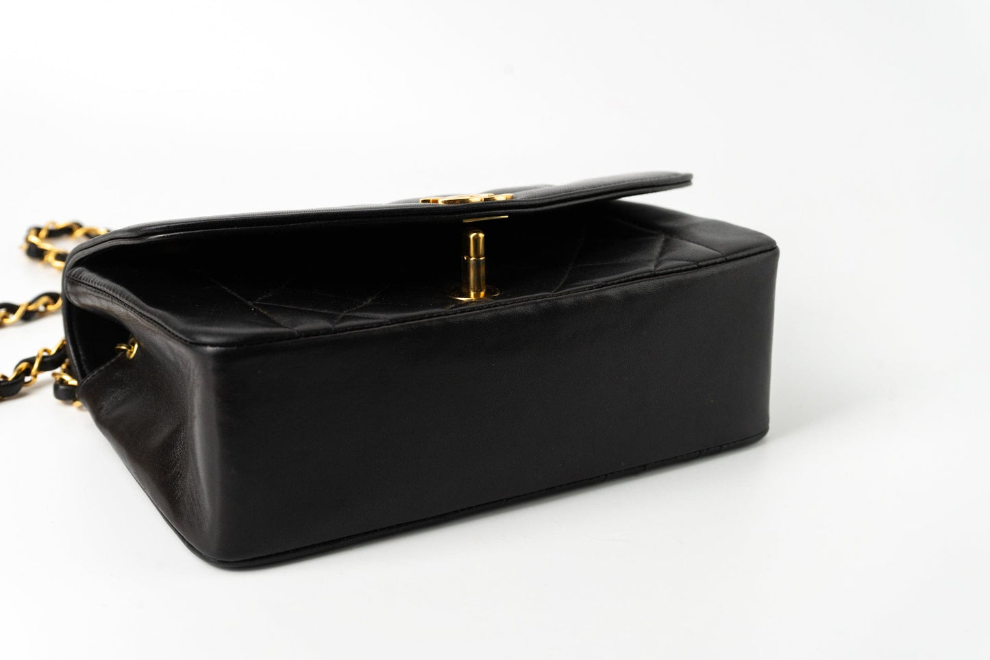 Vintage Diana Flap Small Lambskin Quilted Single Flap GHW