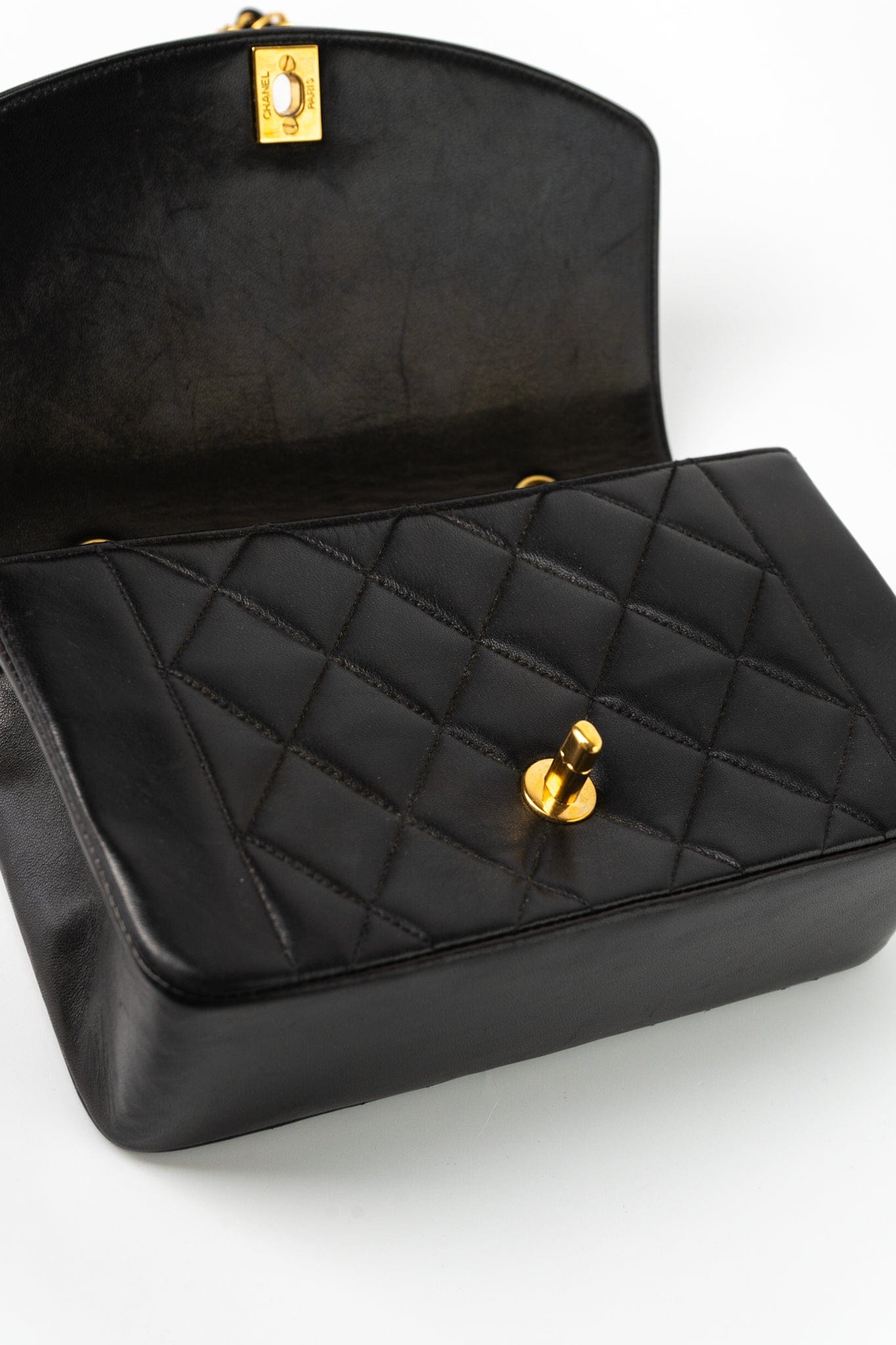 Vintage Diana Flap Small Lambskin Quilted Single Flap GHW