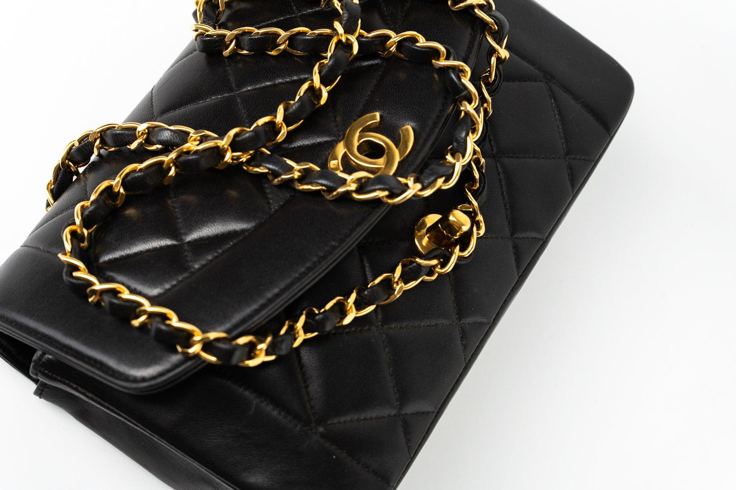 Vintage Diana Flap Small Lambskin Quilted Single Flap GHW