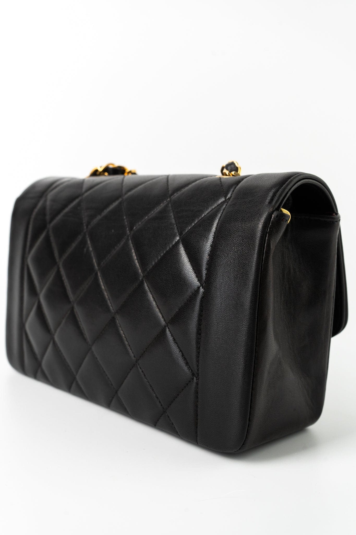 Vintage Diana Flap Small Lambskin Quilted Single Flap GHW