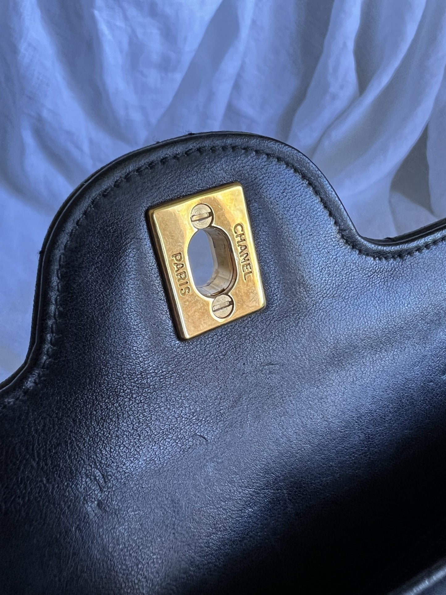 Black Vintage Lambskin Quilted Double Flap Small GHW