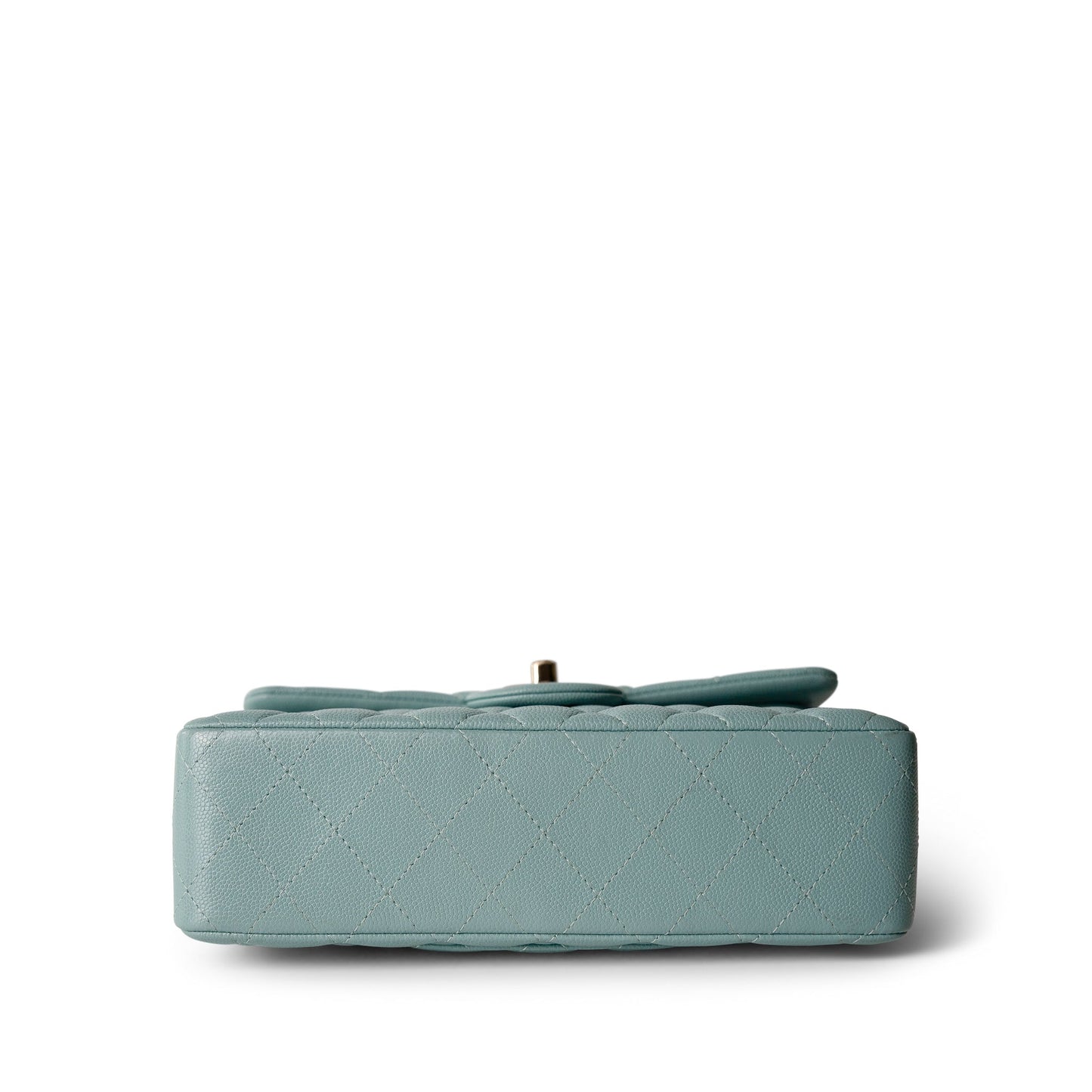 20C Tiffany Blue Caviar Quilted Classic Flap Small Light Gold Hardware