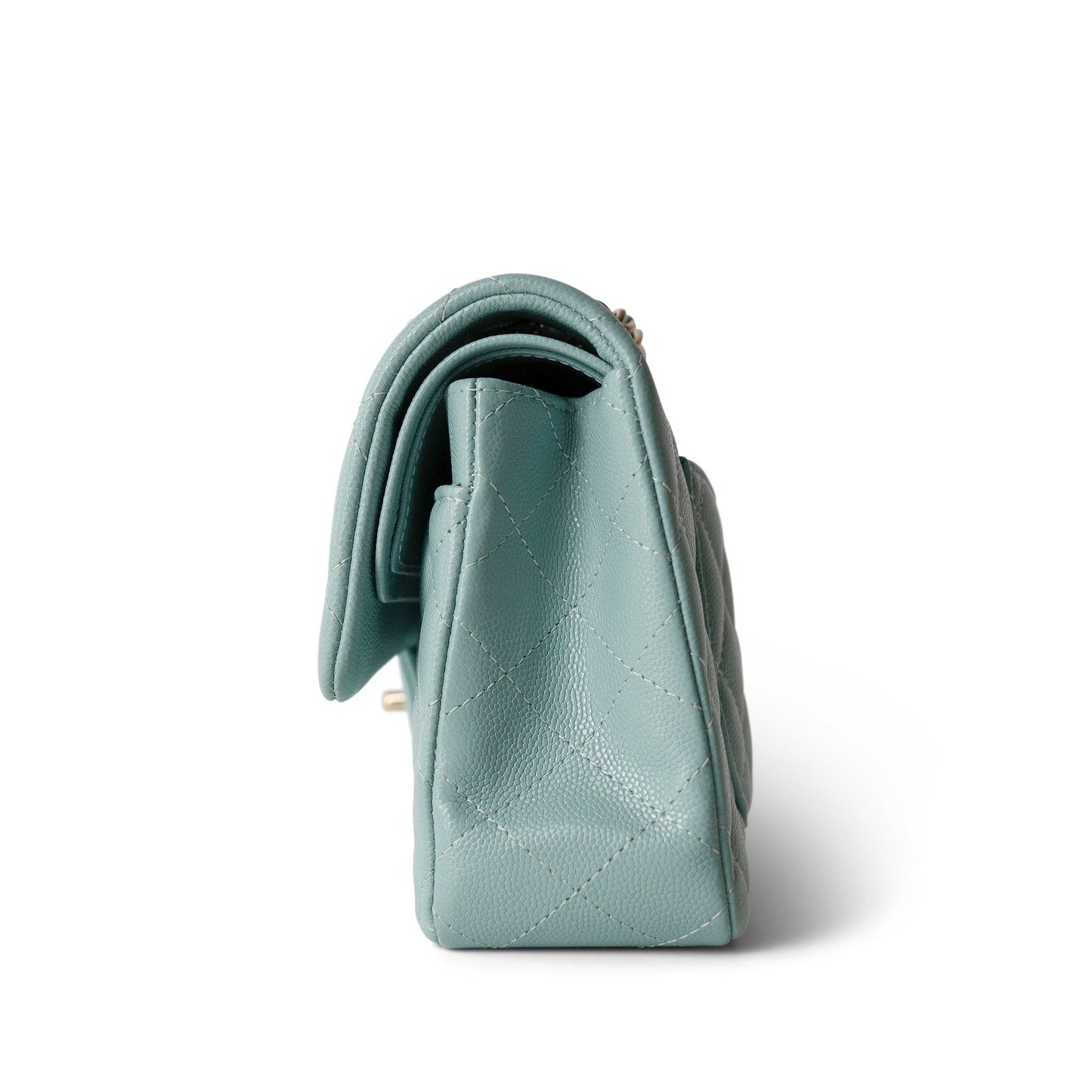 20C Tiffany Blue Caviar Quilted Classic Flap Small Light Gold Hardware