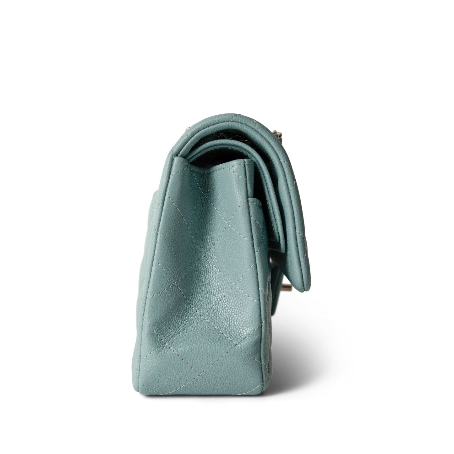 20C Tiffany Blue Caviar Quilted Classic Flap Small Light Gold Hardware