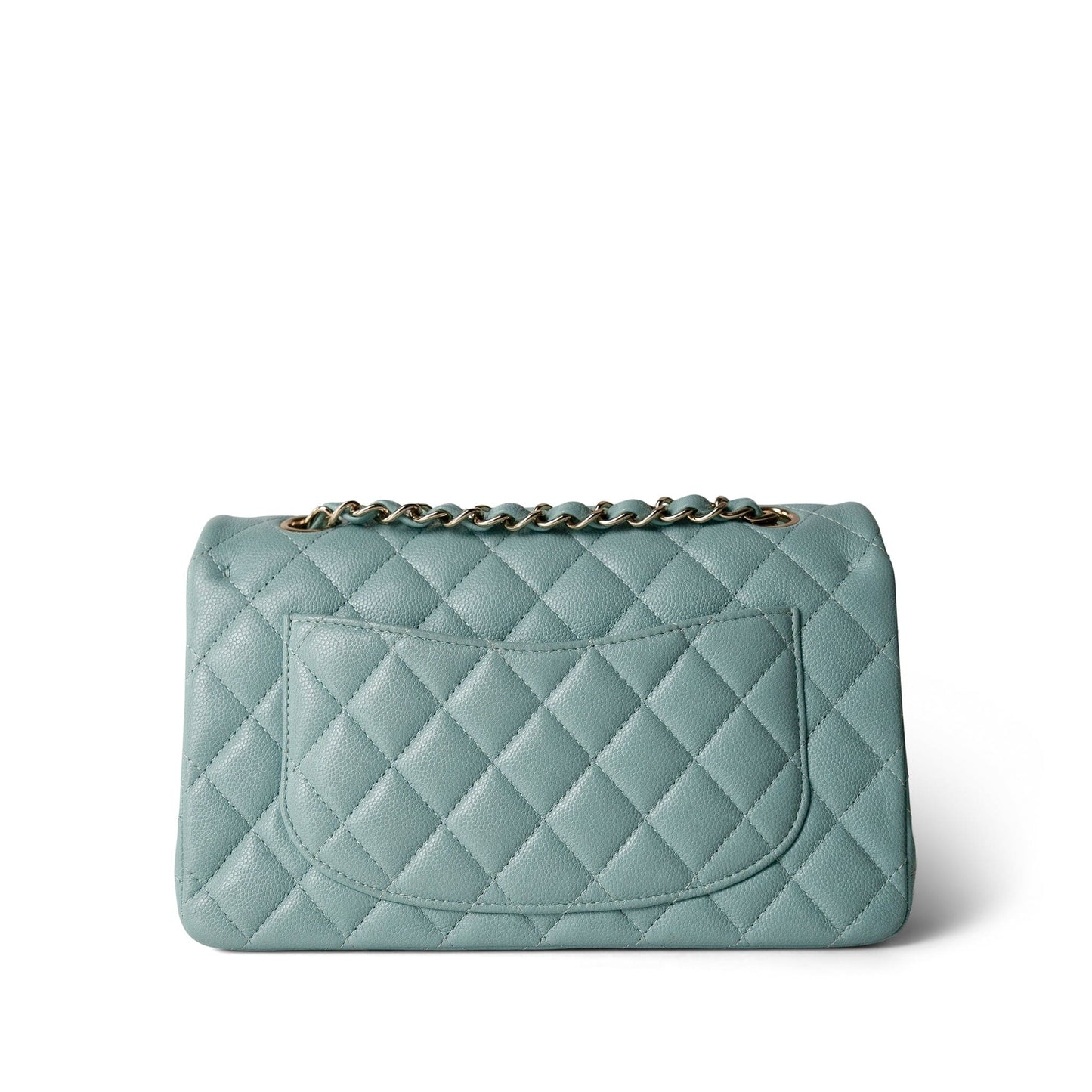 20C Tiffany Blue Caviar Quilted Classic Flap Small Light Gold Hardware