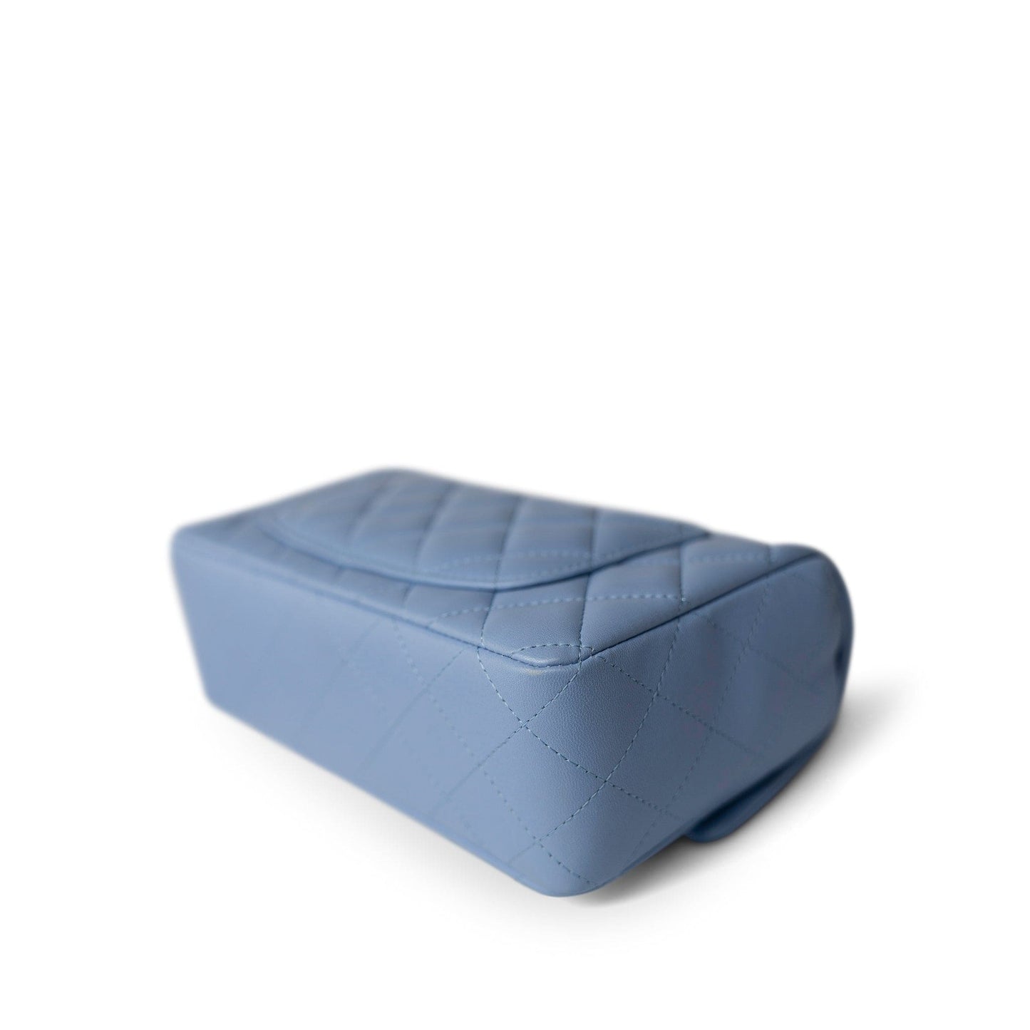 21C Sky Blue Lambskin Quilted Mini Rectangular Flap Light Gold Hardware