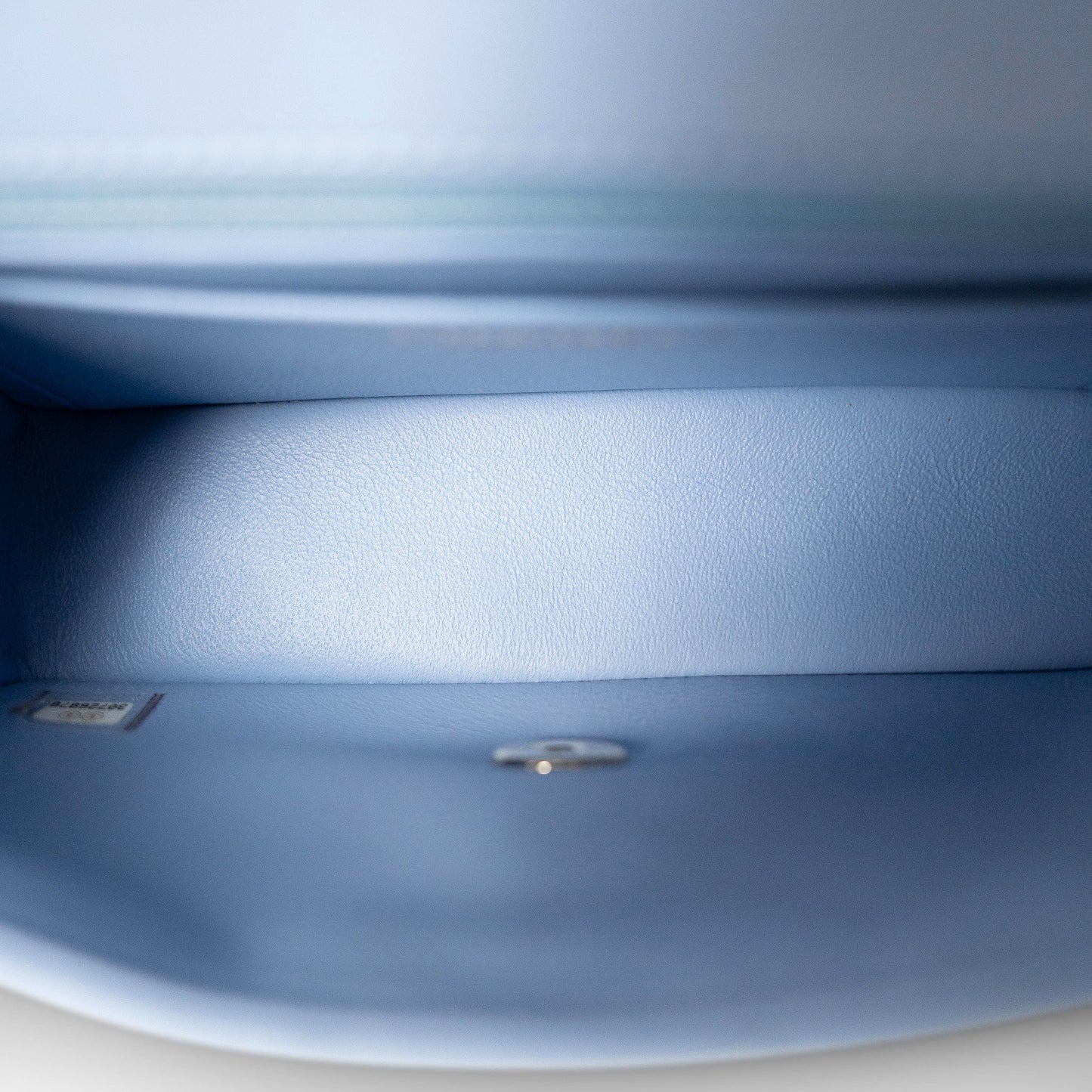 21C Sky Blue Lambskin Quilted Mini Rectangular Flap Light Gold Hardware