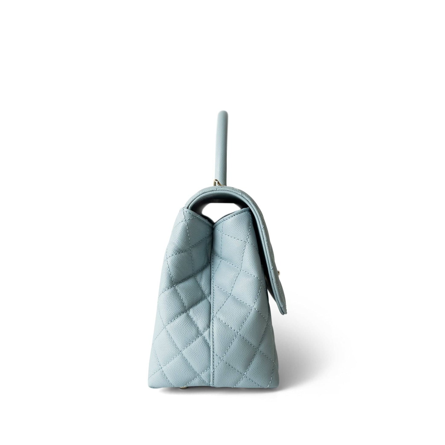 22P Light Blue Caviar Quilted Coco Handle Medium (Old Small) Light Gold Hardware
