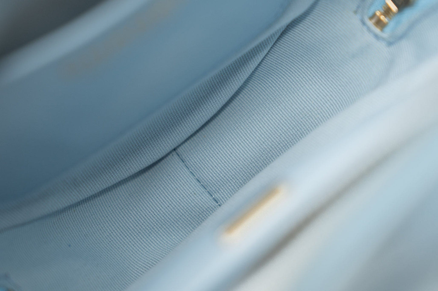 22S CC In Love Blue Lambskin Quilted Large Heart Bag Light Gold Hardware