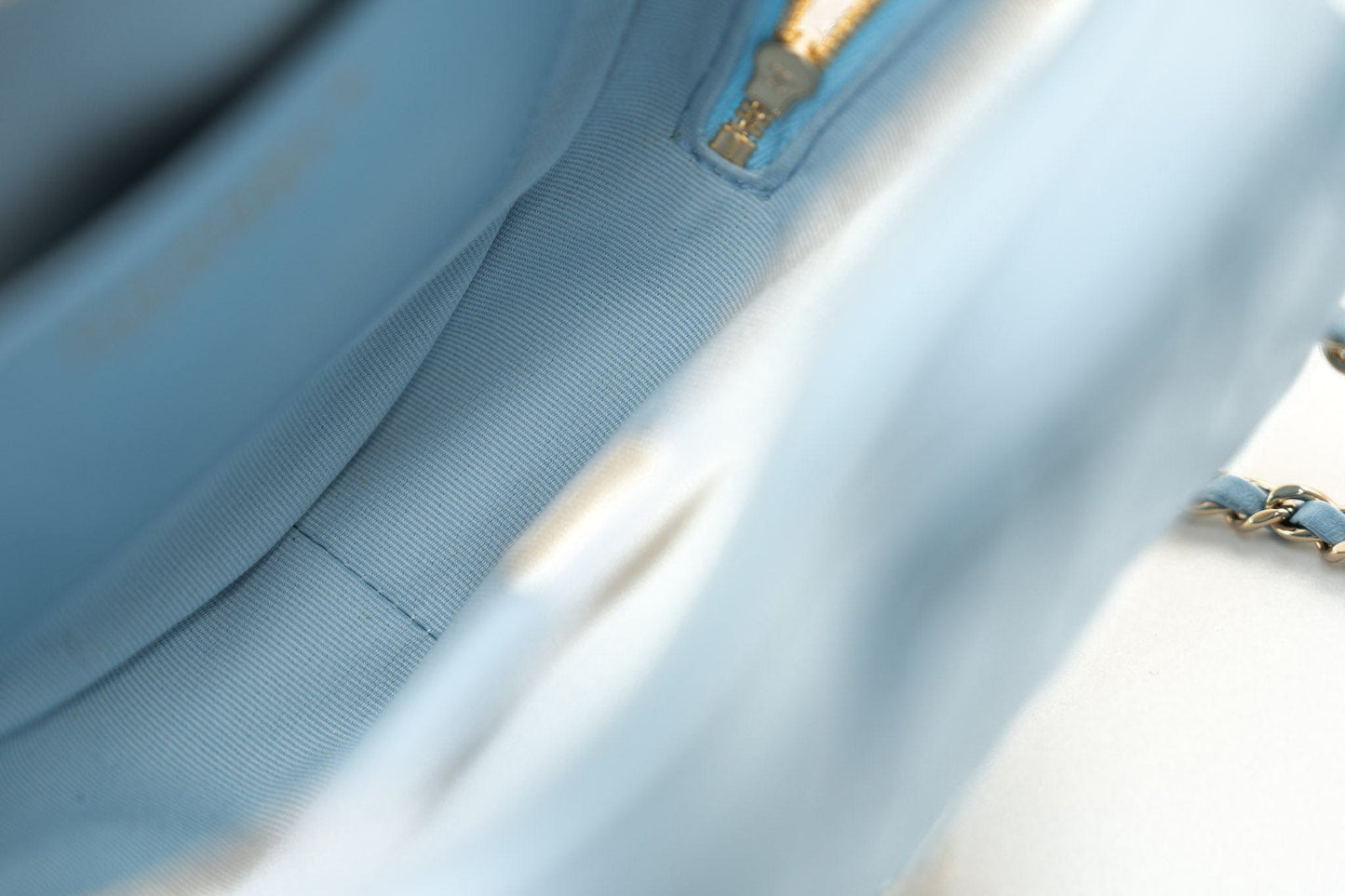 22S CC In Love Blue Lambskin Quilted Large Heart Bag Light Gold Hardware