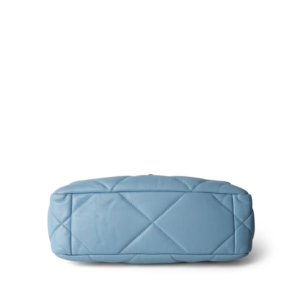 22S Light Blue Lambskin Quilted 19 Flap Small MHW