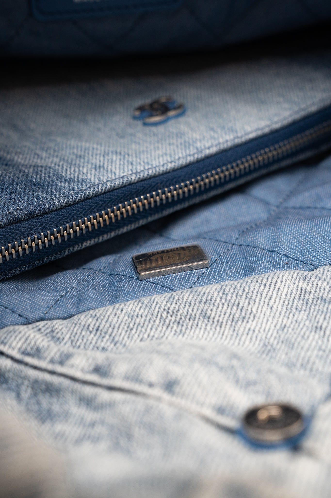 23P Denim Quilted 22 Small Drawstring Bag