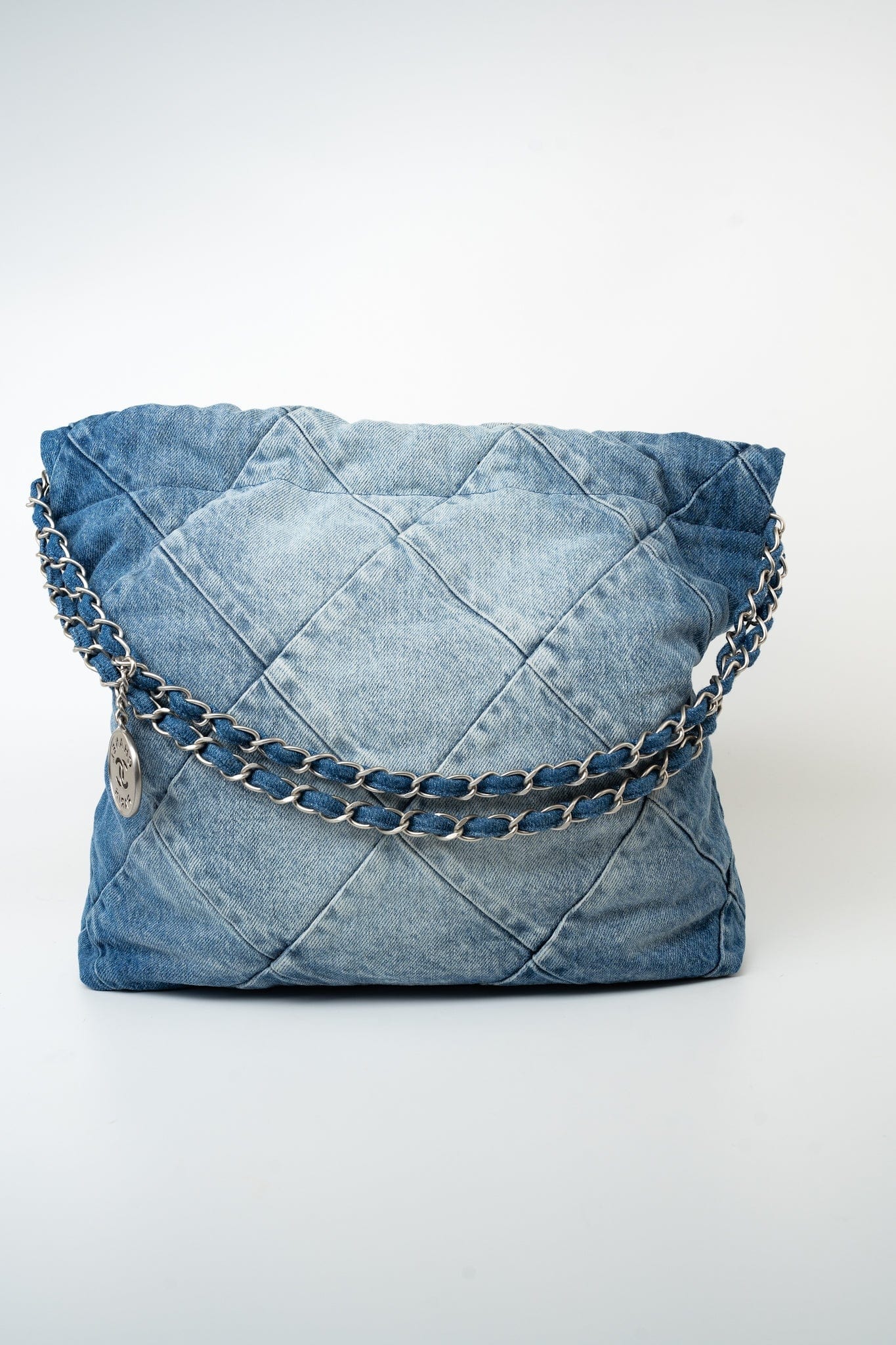 23P Denim Quilted 22 Small Drawstring Bag