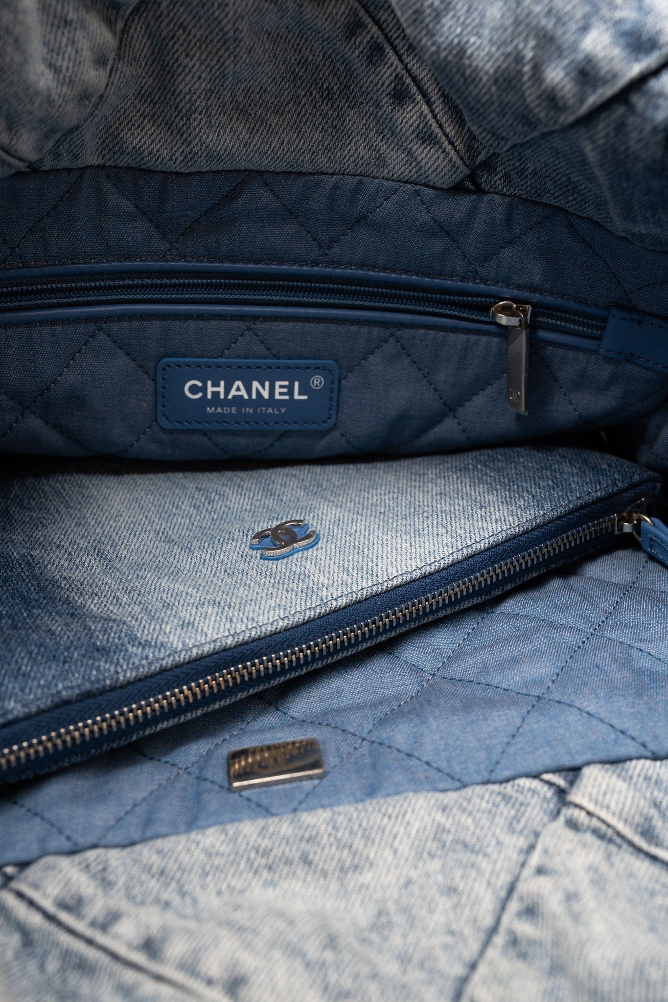 23P Denim Quilted 22 Small Drawstring Bag