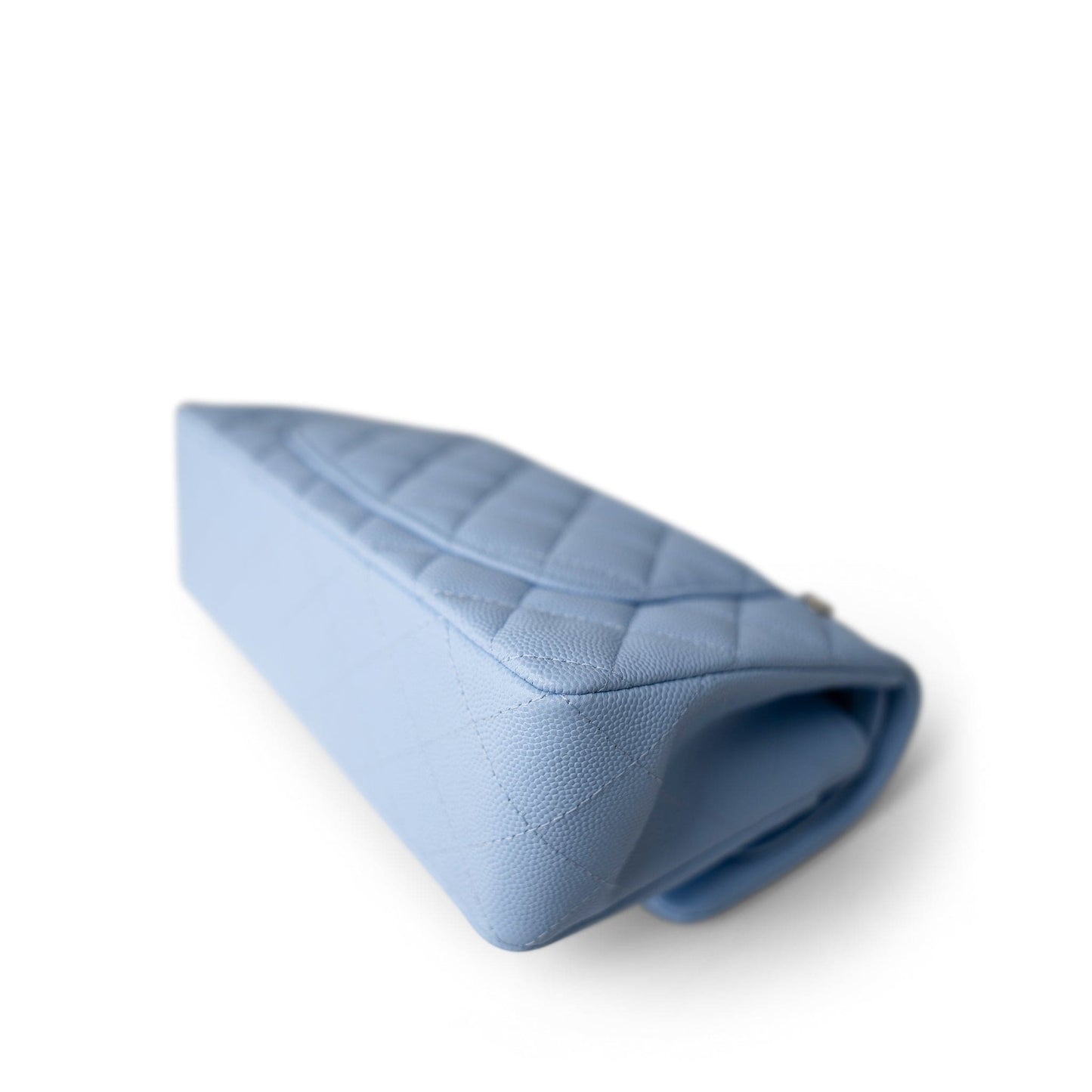 23P Light Blue Classic Flap Small Light Gold Hardware