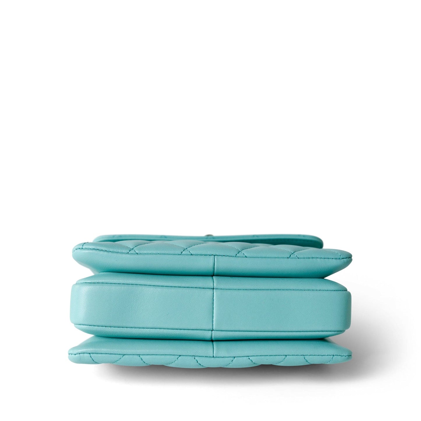 24C Tiffany Blue Lambskin Quilted Mini Trendy CC Light Gold Hardware