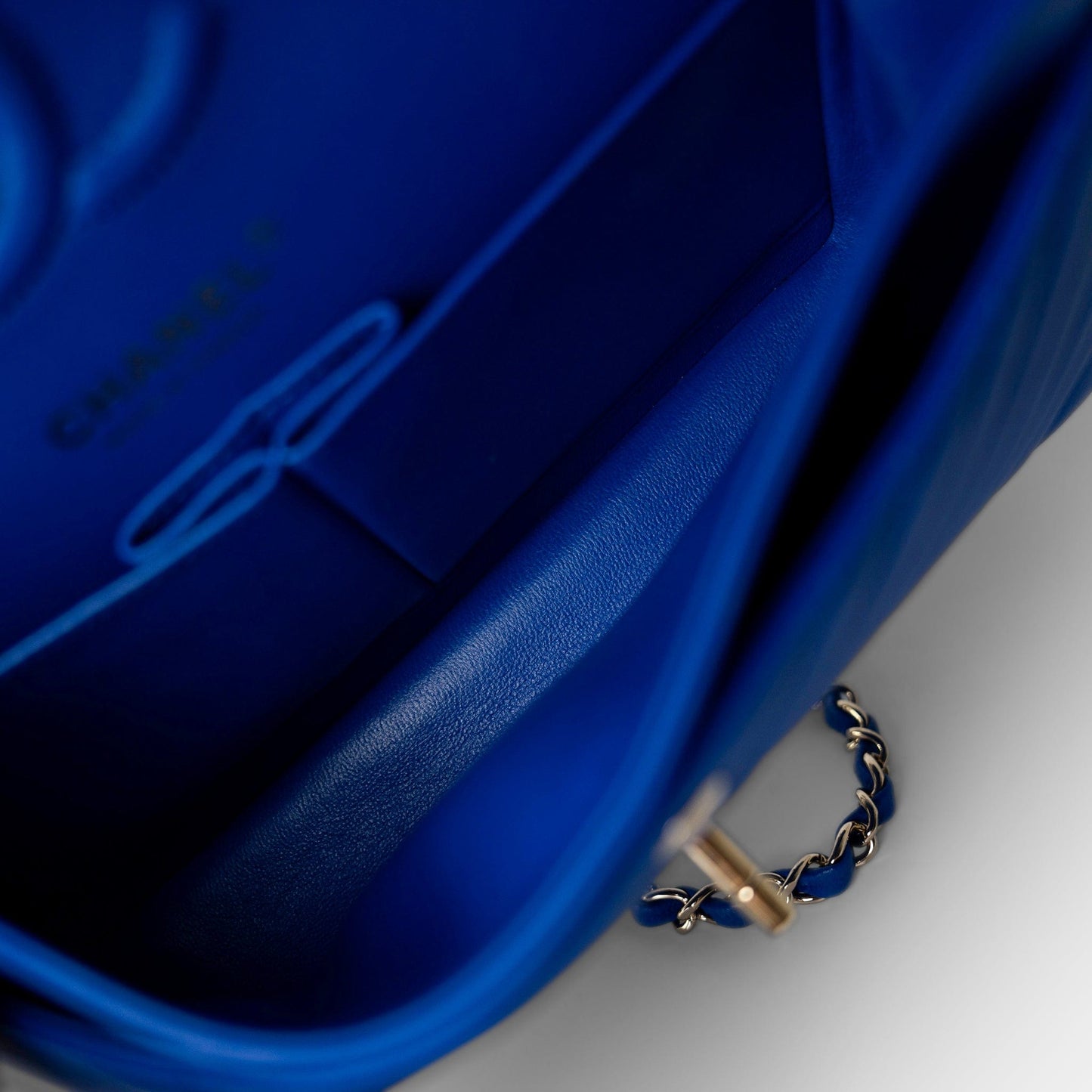 Blue Caviar Chevron Classic Flap Small Light Gold Hardware