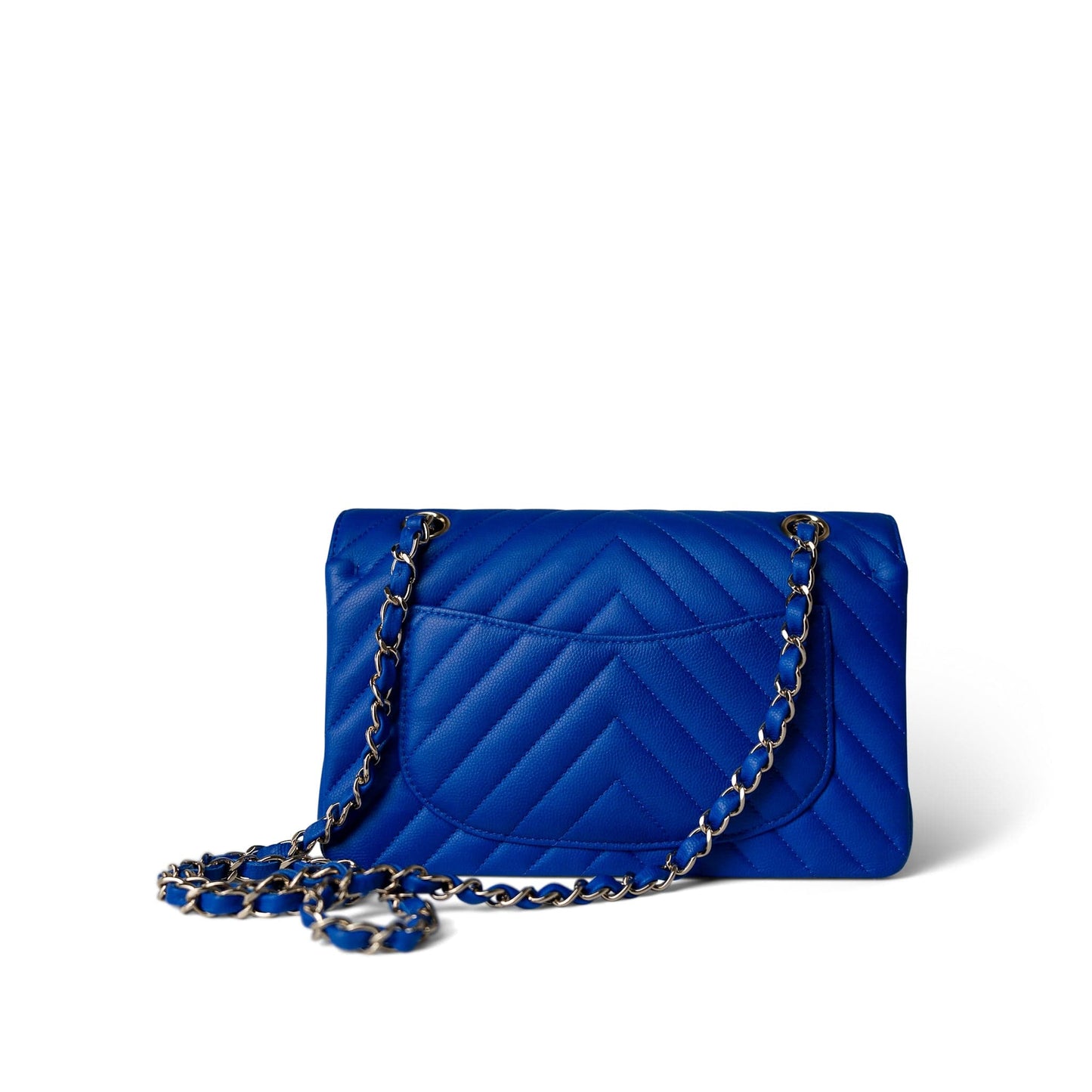 Blue Caviar Chevron Classic Flap Small Light Gold Hardware
