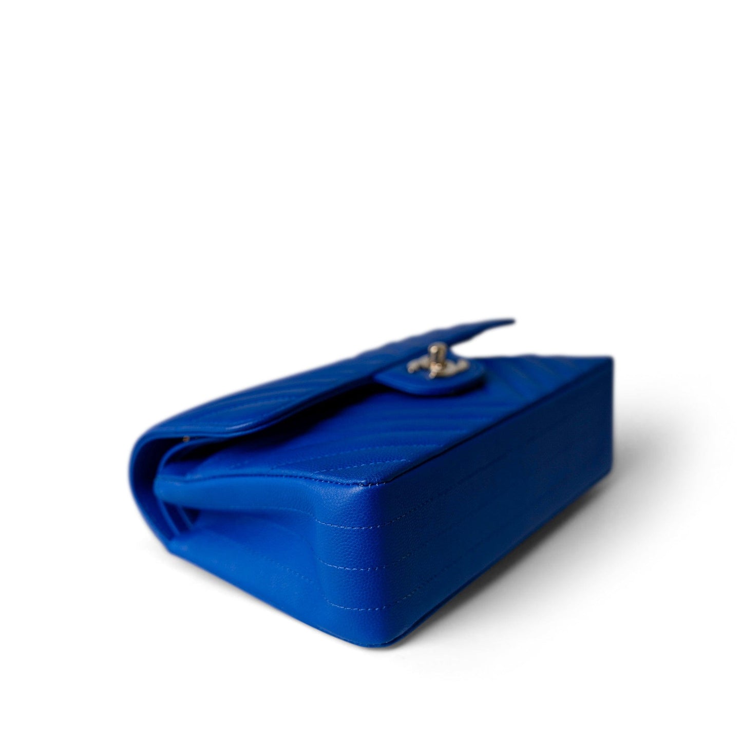 Blue Caviar Chevron Classic Flap Small Light Gold Hardware