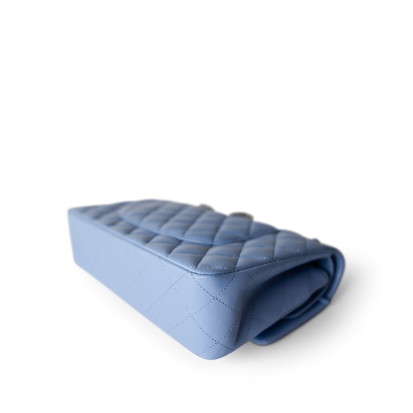 21C Sky Blue Lambskin Quilted Classic Flap Light Gold Hardware