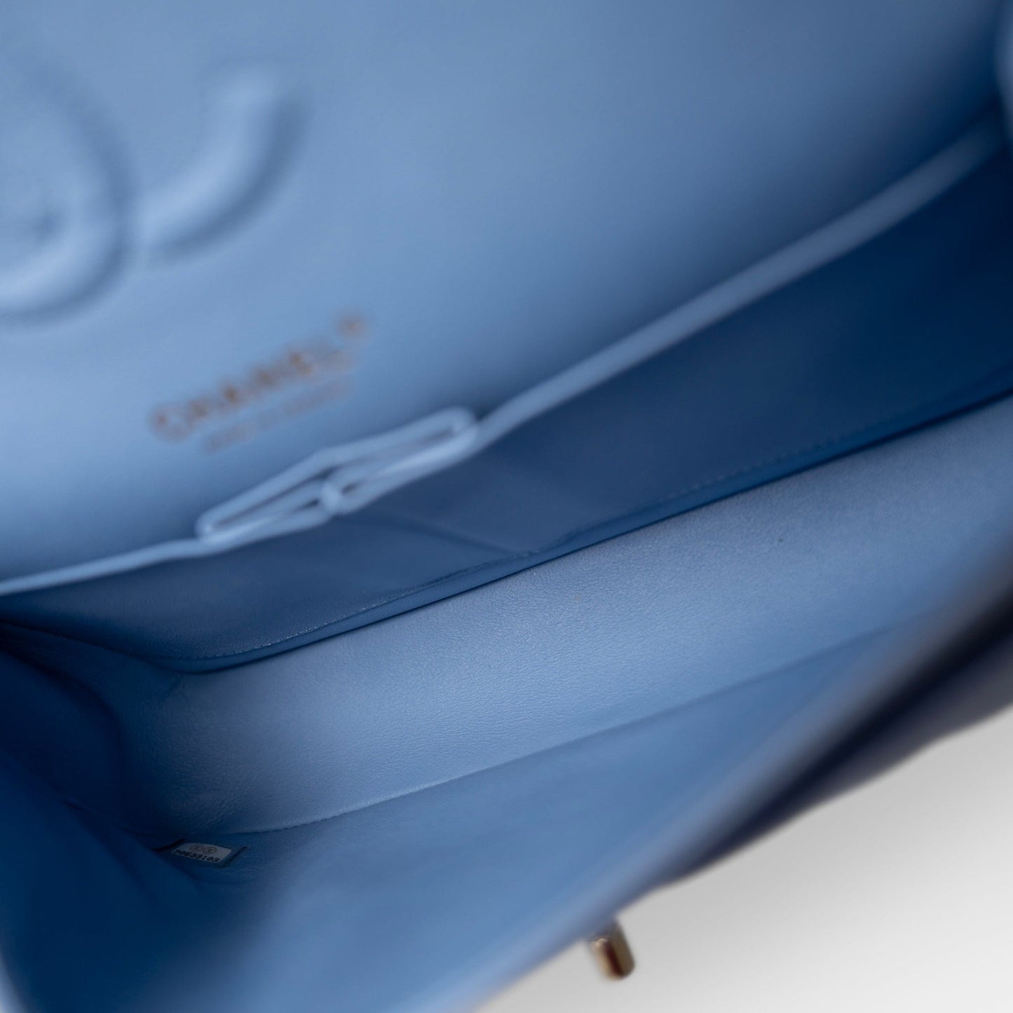 21C Sky Blue Lambskin Quilted Classic Flap Light Gold Hardware