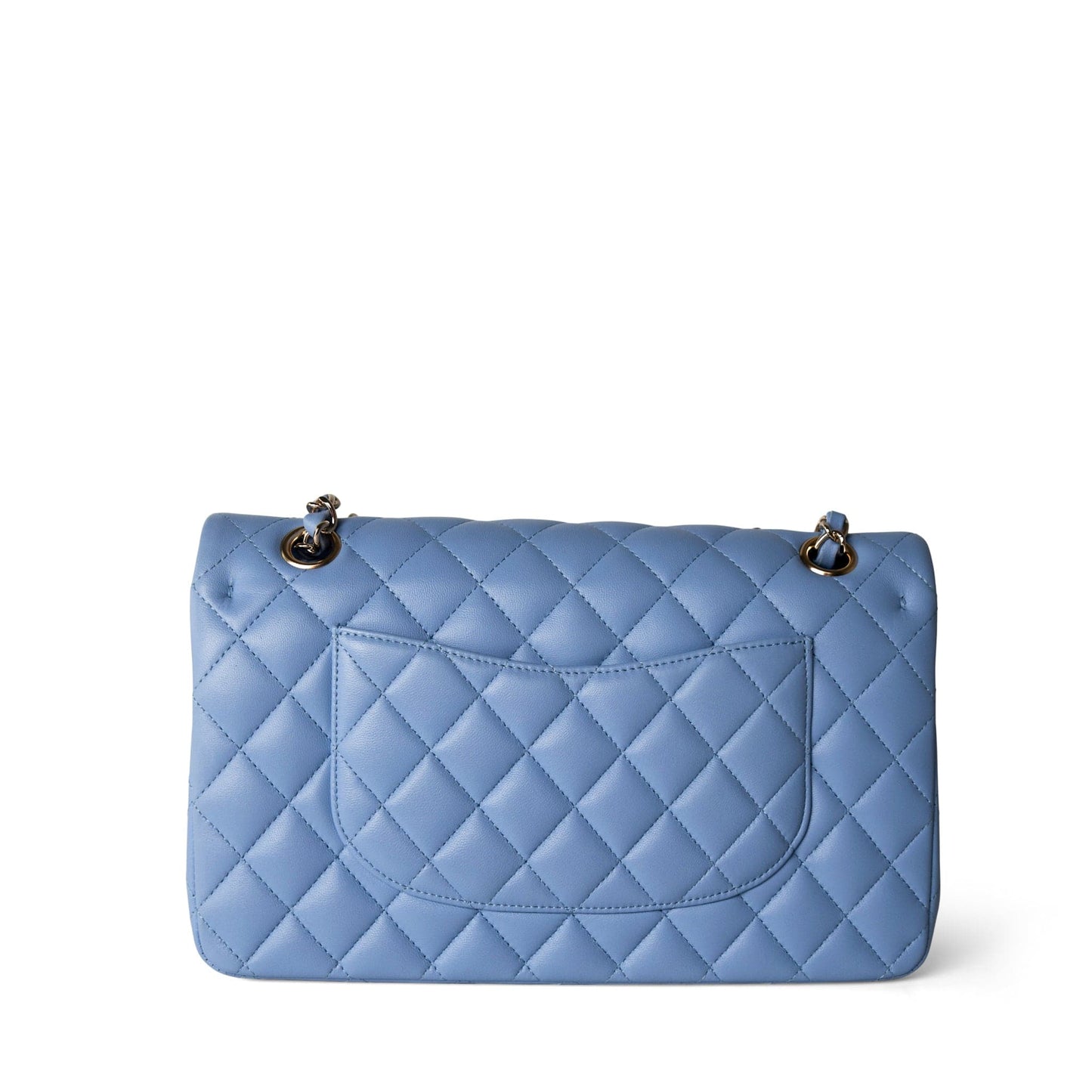 21C Sky Blue Lambskin Quilted Classic Flap Light Gold Hardware