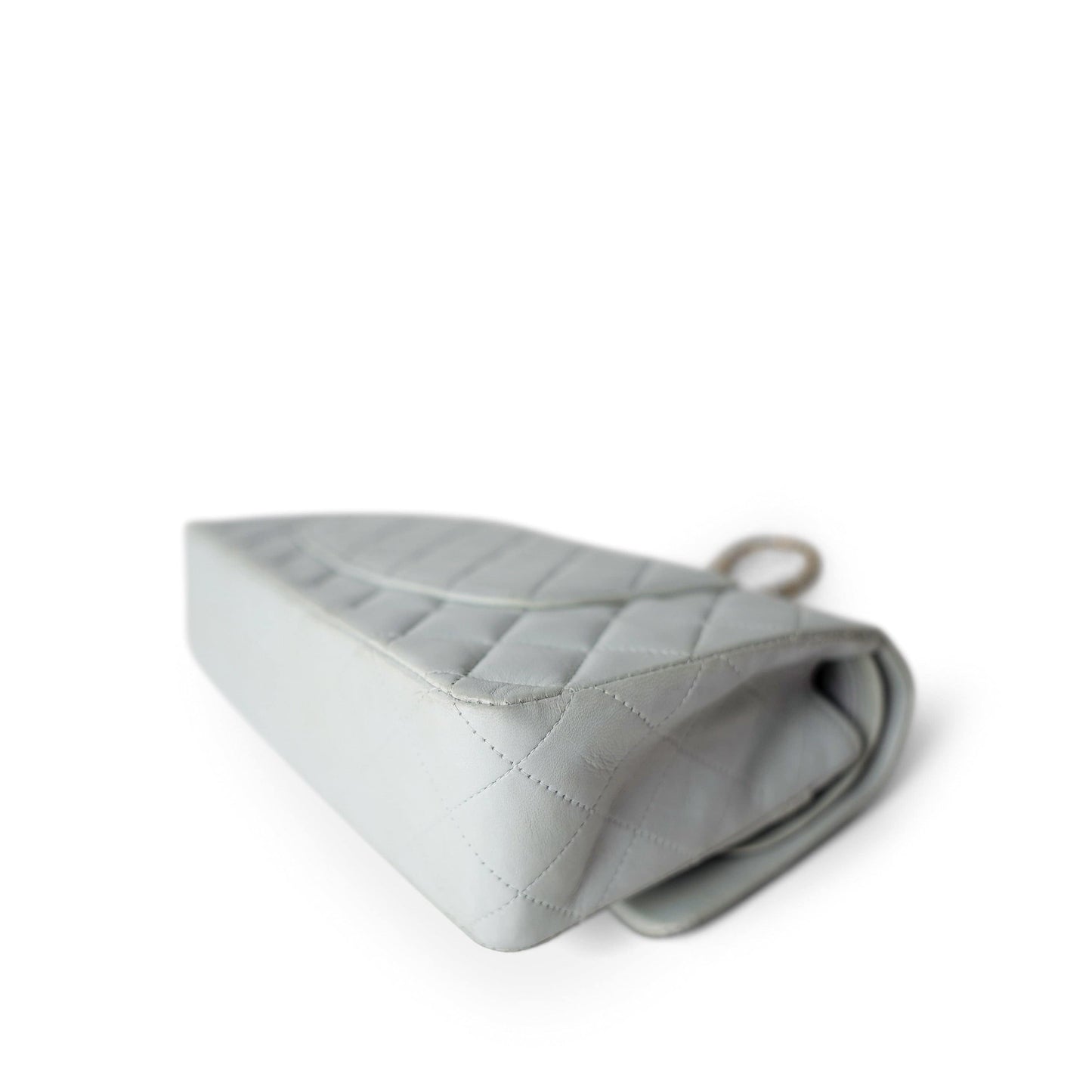 Vintage Light Blue Lambskin Quilted Classic Flap Medium Gold Hardware