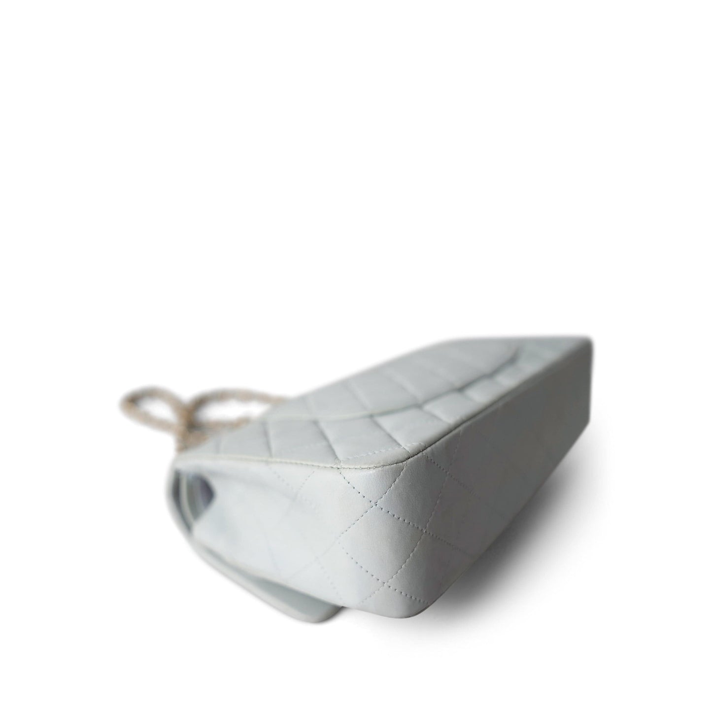 Vintage Light Blue Lambskin Quilted Classic Flap Medium Gold Hardware