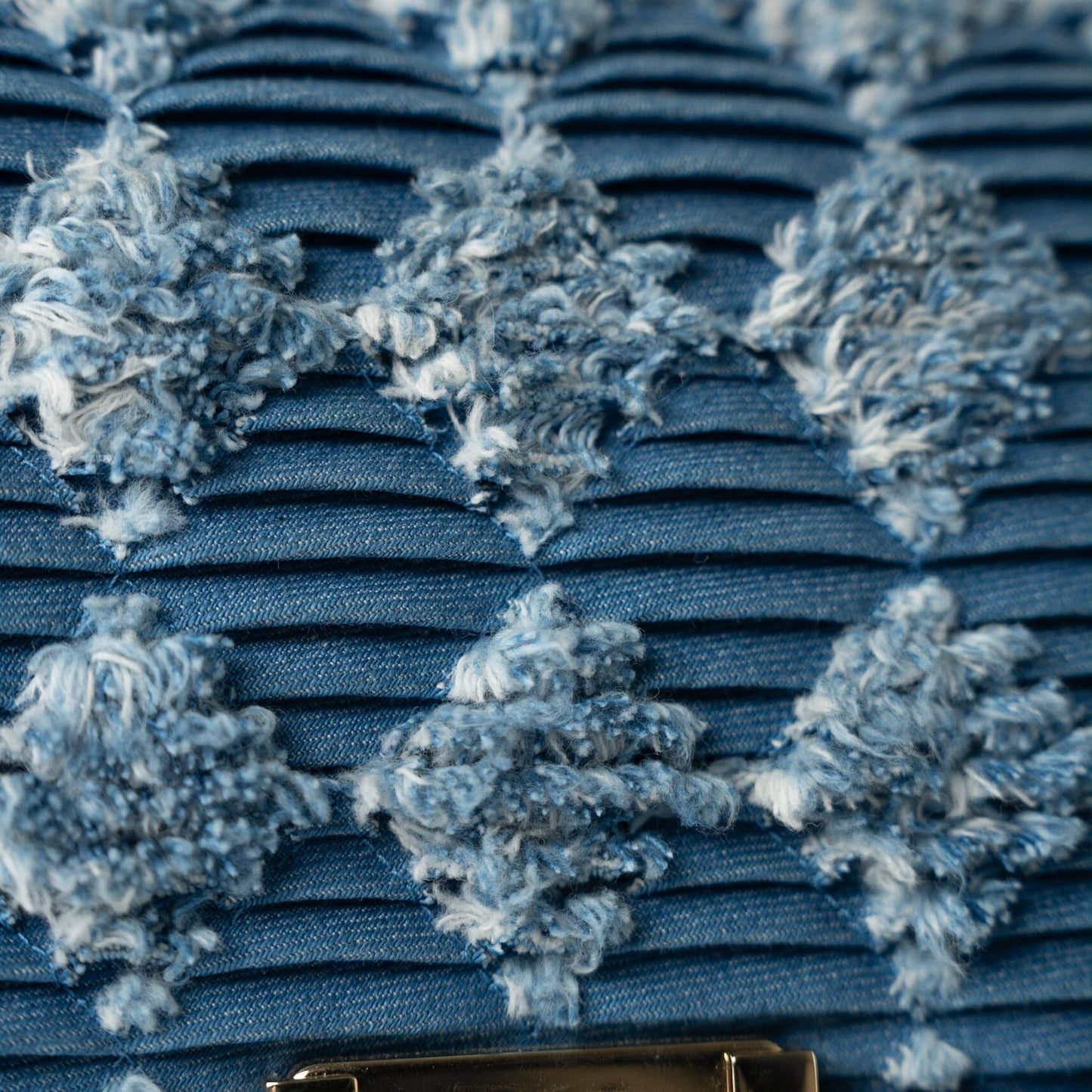 Denim Pleated Old Medium Light Blue Boy Bag