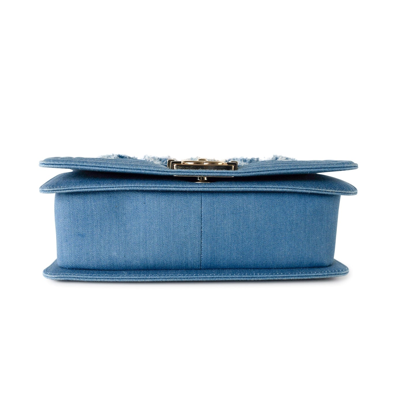 Denim Pleated Old Medium Light Blue Boy Bag