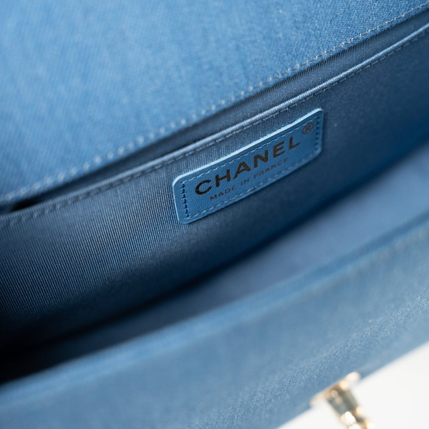 Denim Pleated Old Medium Light Blue Boy Bag