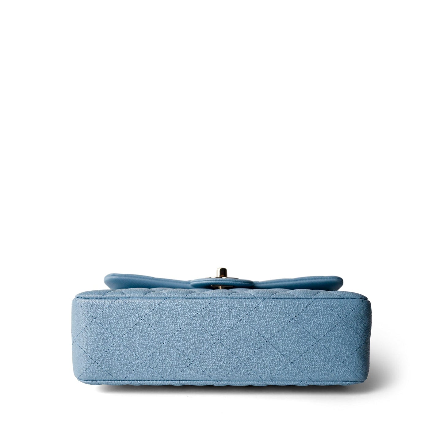 22S Light Blue Caviar Quilted Classic Flap Small Light Gold Hardware