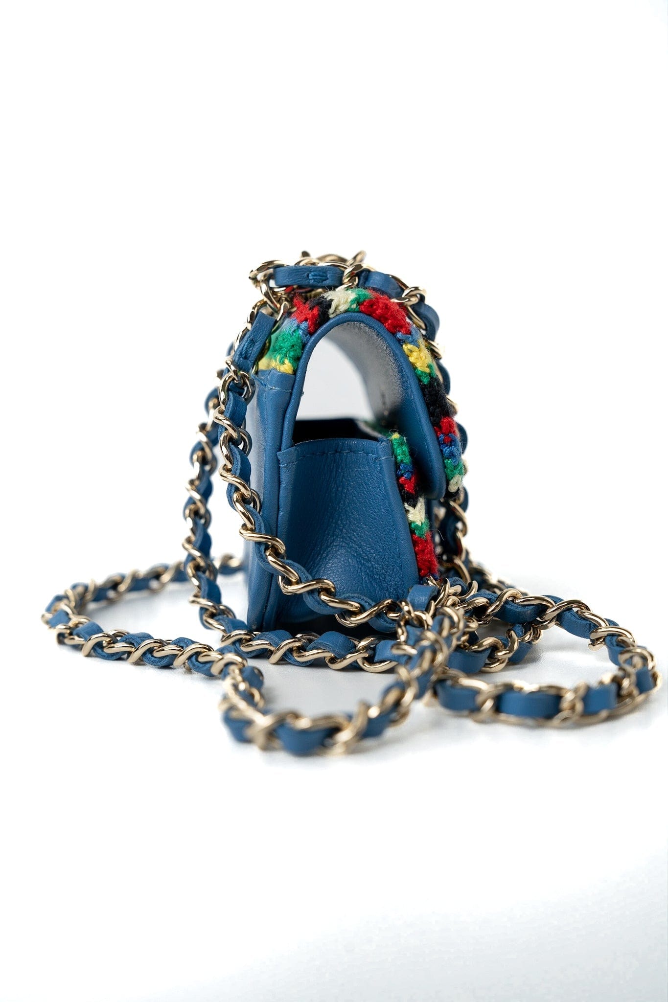 Multicolor Tweed Coco AirPods Case Necklace