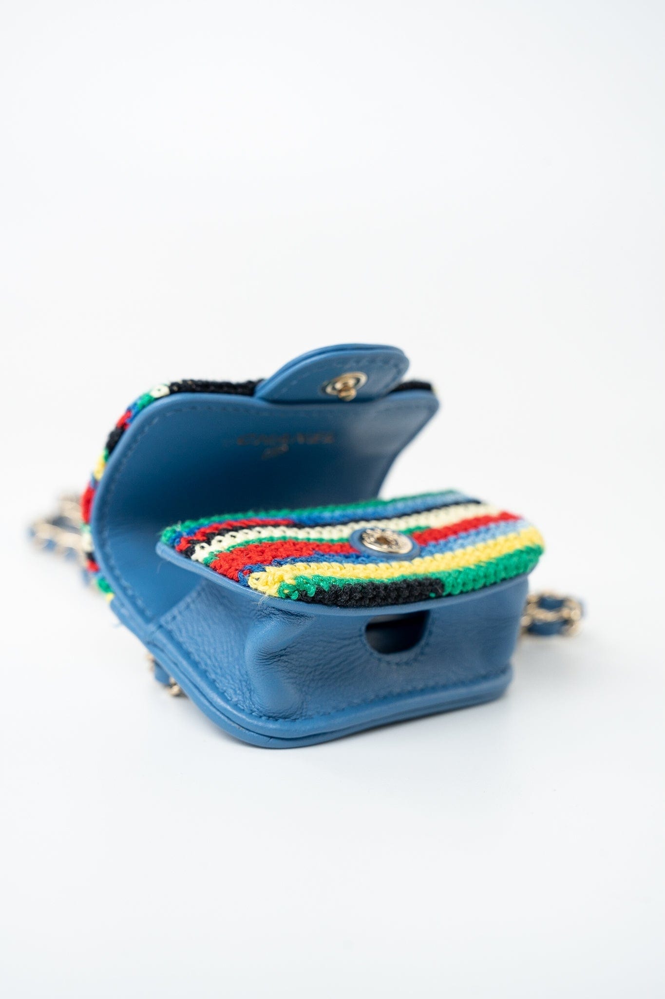 Multicolor Tweed Coco AirPods Case Necklace