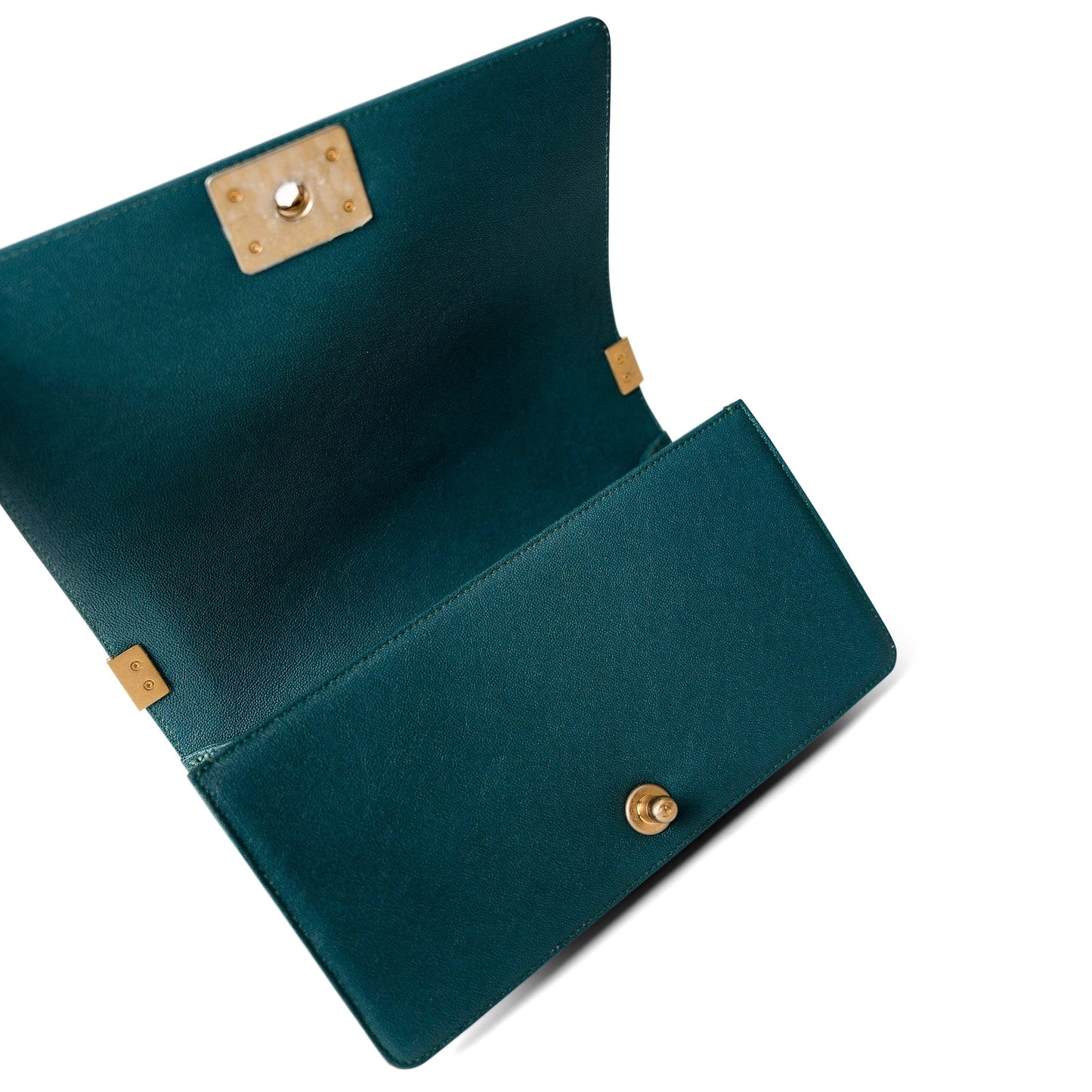 18B Dark Turquoise Caviar Quilted Boy Bag Old Medium Antique Gold Hardware