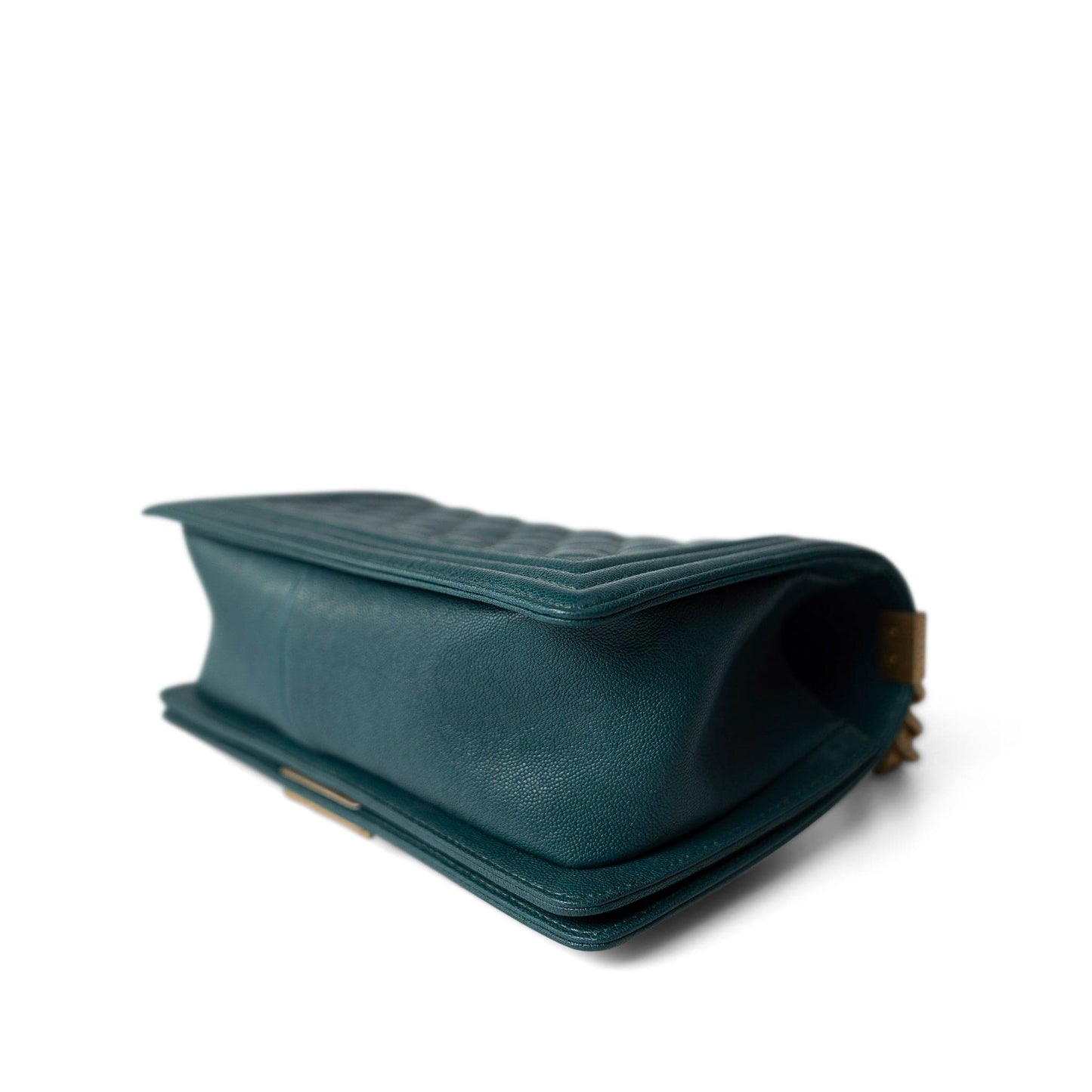 18B Dark Turquoise Caviar Quilted Boy Bag Old Medium Antique Gold Hardware