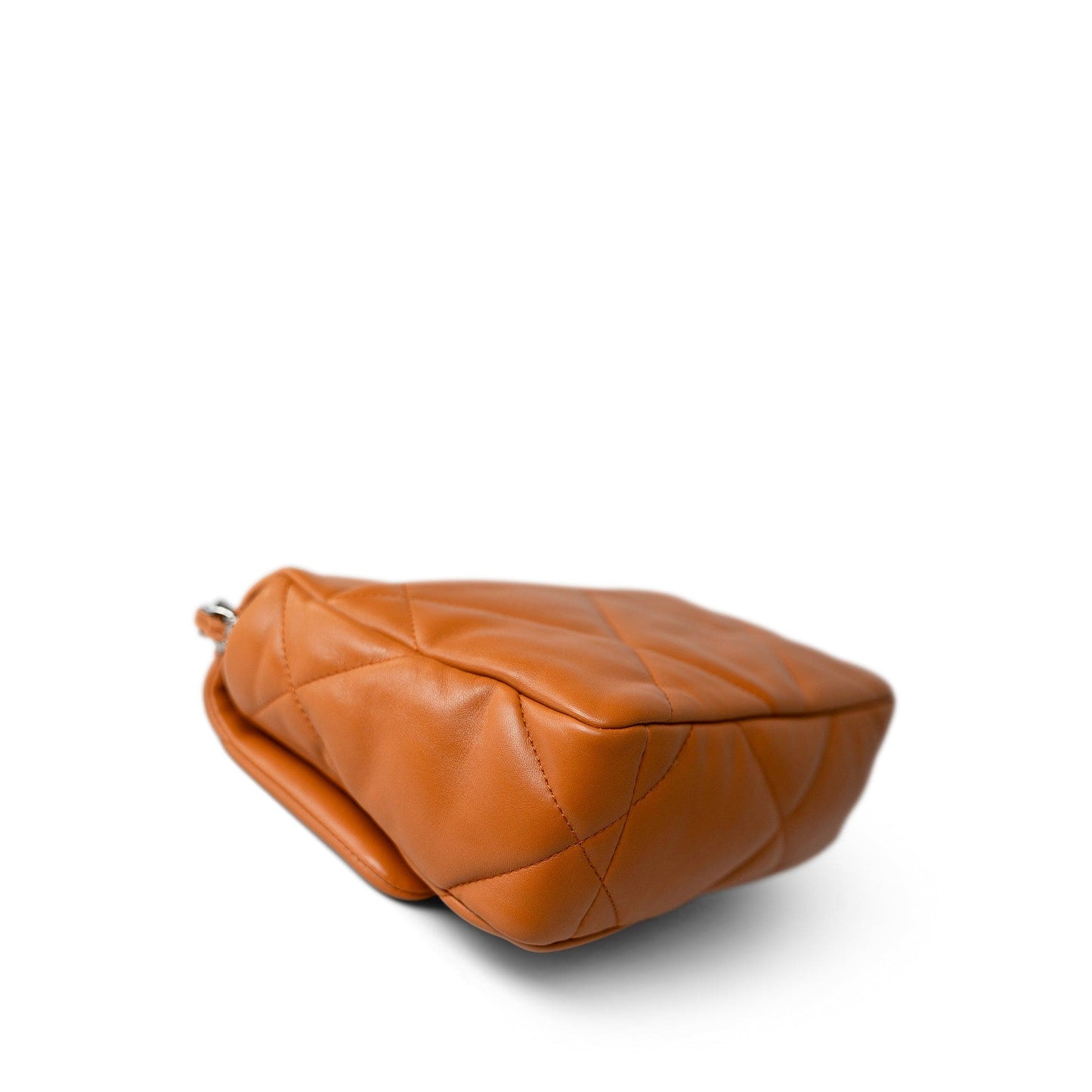 21A Light Brown Lambskin Quilted 19 Flap Small Mixed Hardware