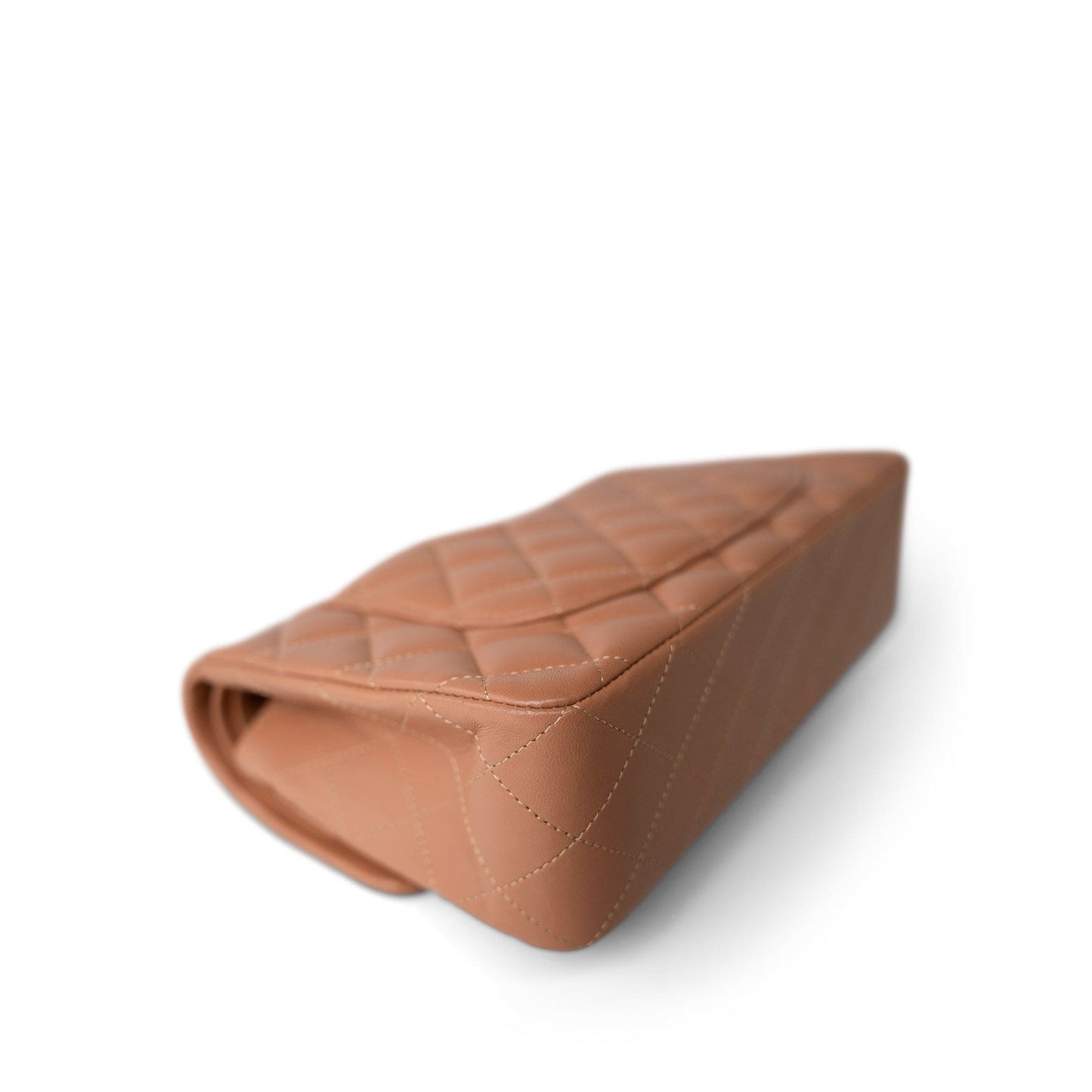 21P Caramel Lambskin Quilted Classic Flap Small Light Gold Hardware