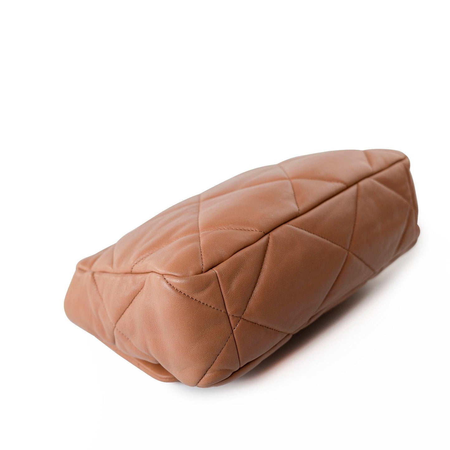 21P Large Caramel Lambskin Quilted 19 Flap Mixed Hardware