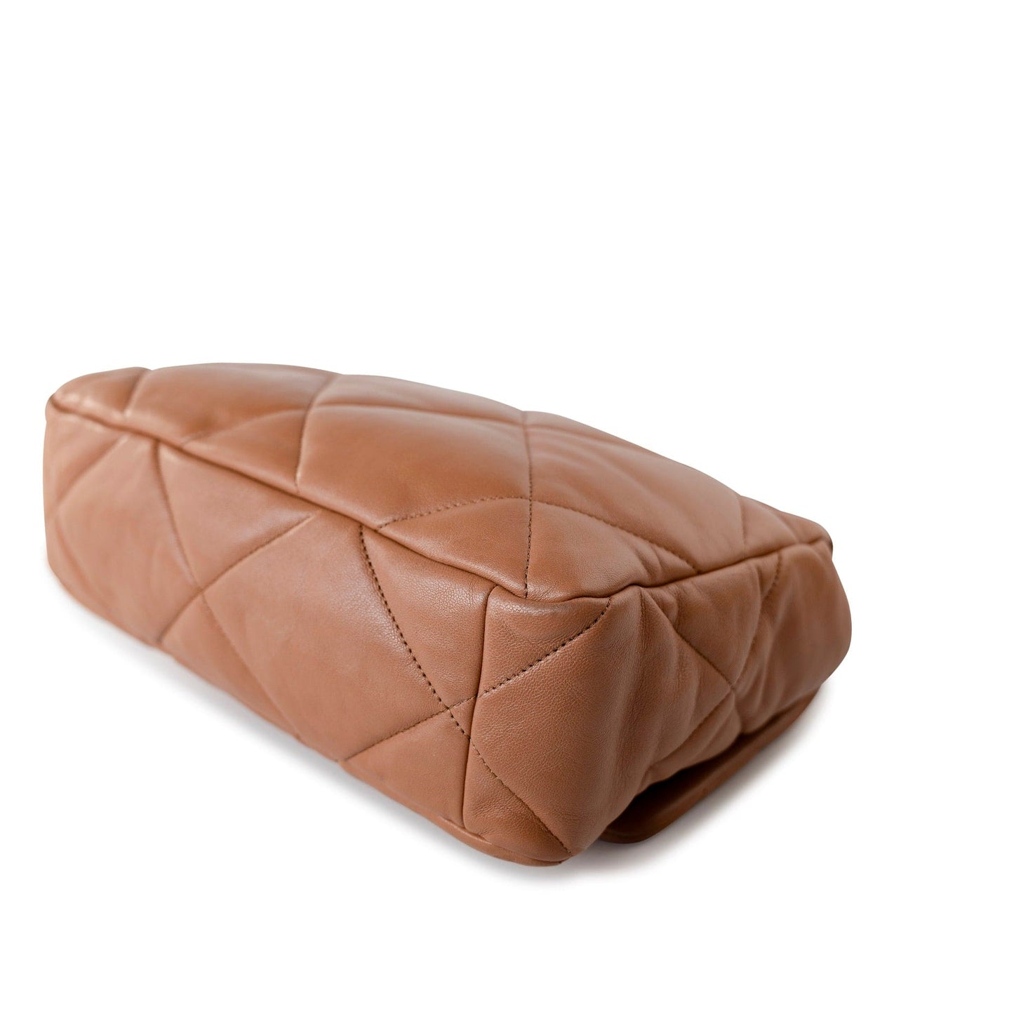 21P Large Caramel Lambskin Quilted 19 Flap Mixed Hardware