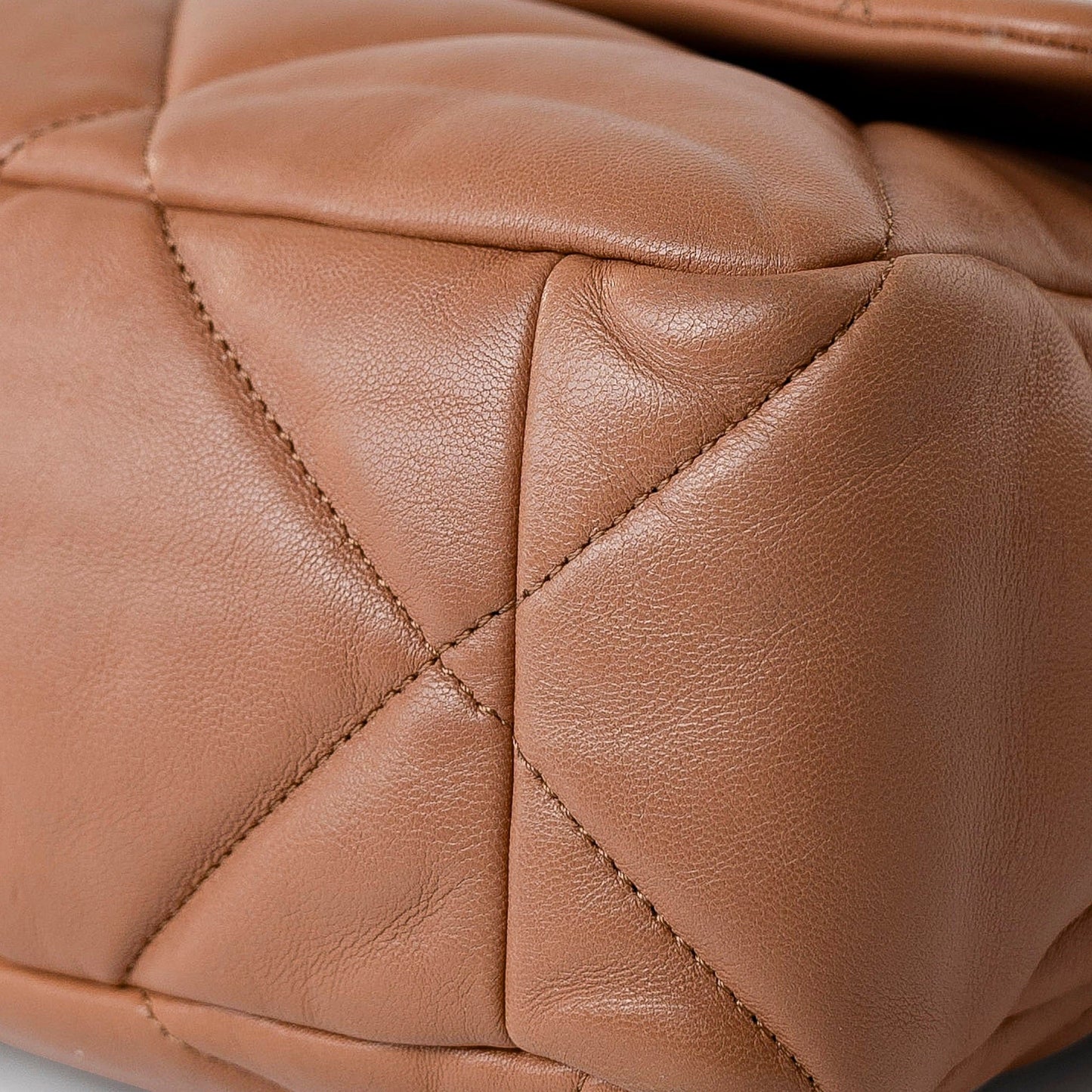 21P Large Caramel Lambskin Quilted 19 Flap Mixed Hardware