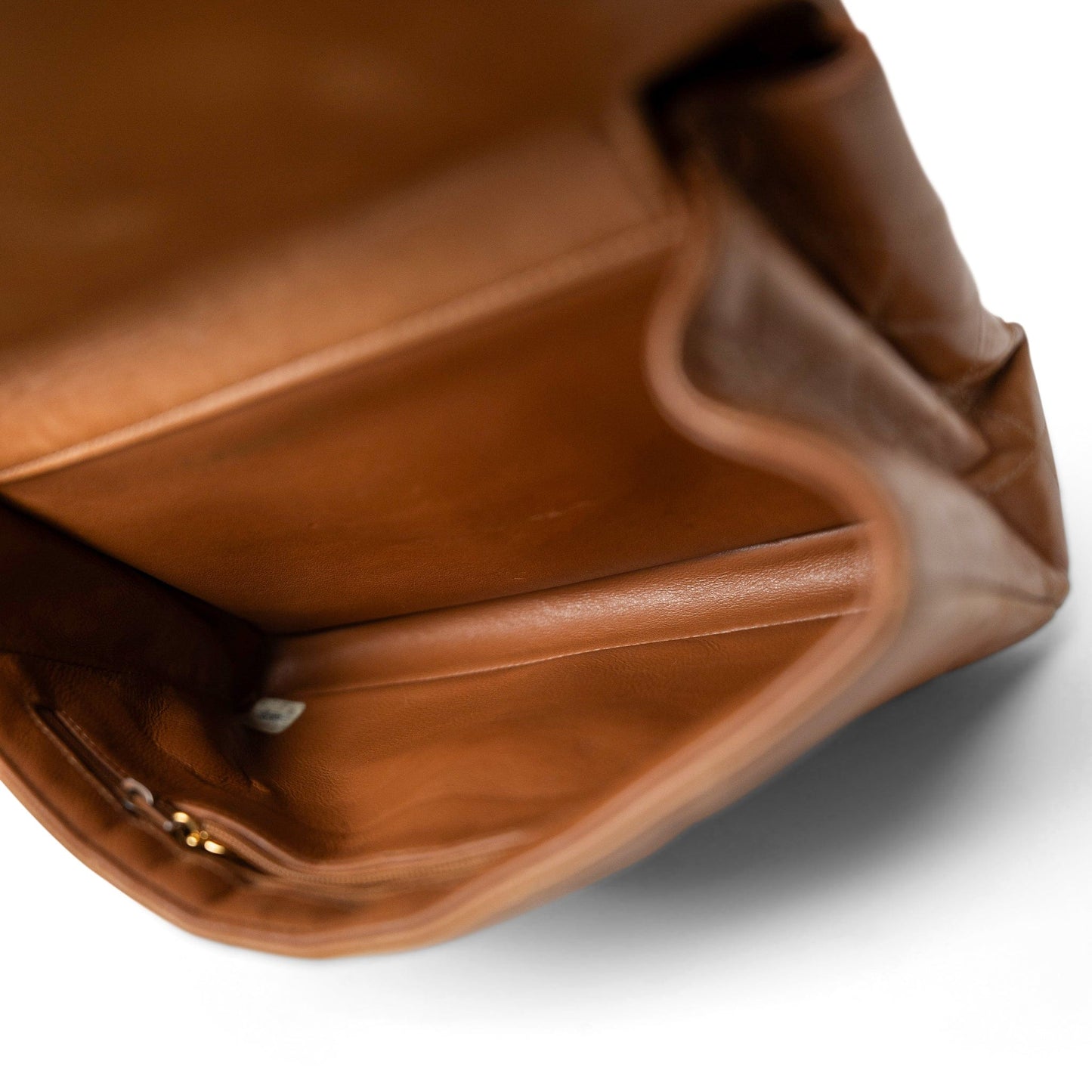 Brown Lambskin Double Faced Flap Bag Gold Hardware